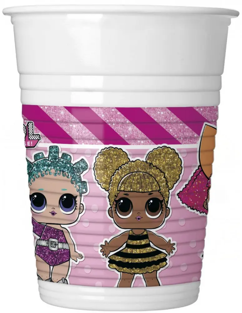 LOL Surprise Glitterati plastové kelímky 8-balení 200 ml fotografii produktu
