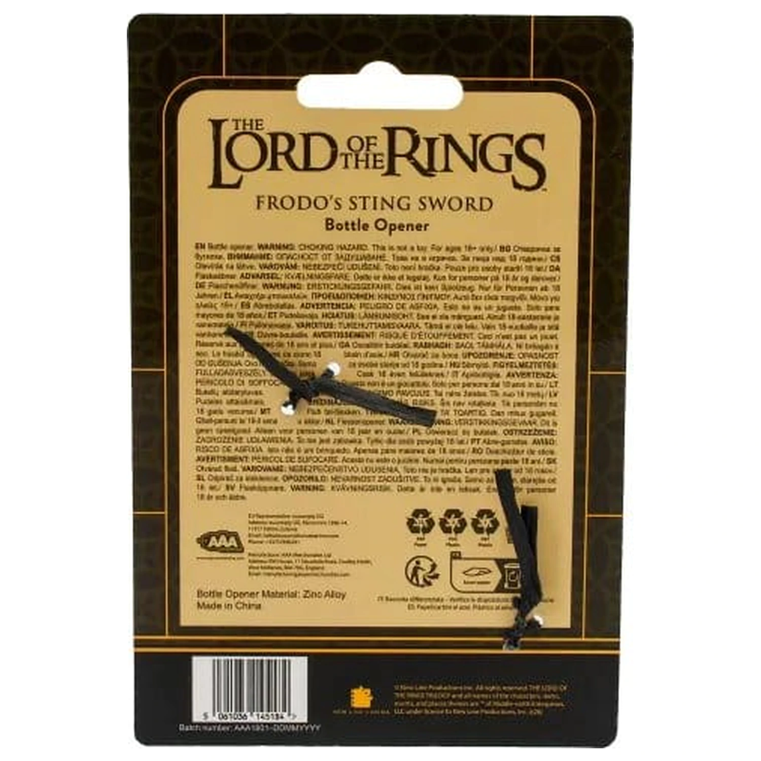 Lord of the Rings Otvírák na lahve meč Sting fotografii produktu