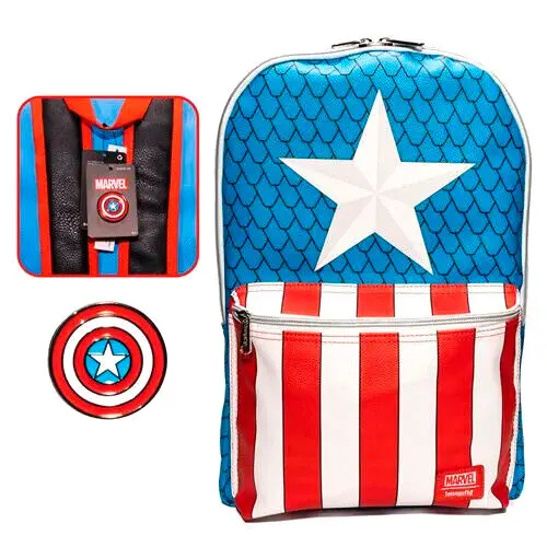 Loungefly Marvel Captain America batoh s odznakem 45 cm fotografii produktu