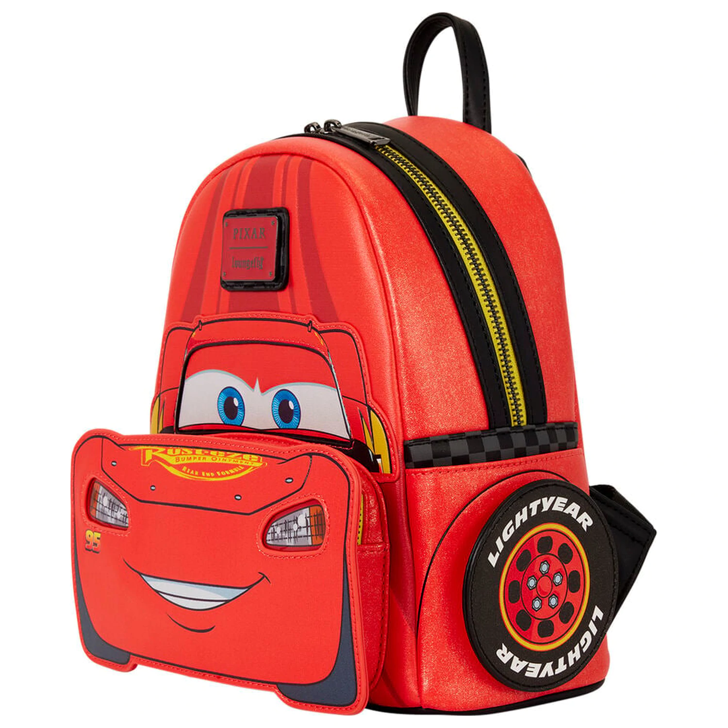 Loungefly Disney Pixar Cars 20th Anniversary Lightning McQueen kovový světelný batoh 26cm fotografii produktu