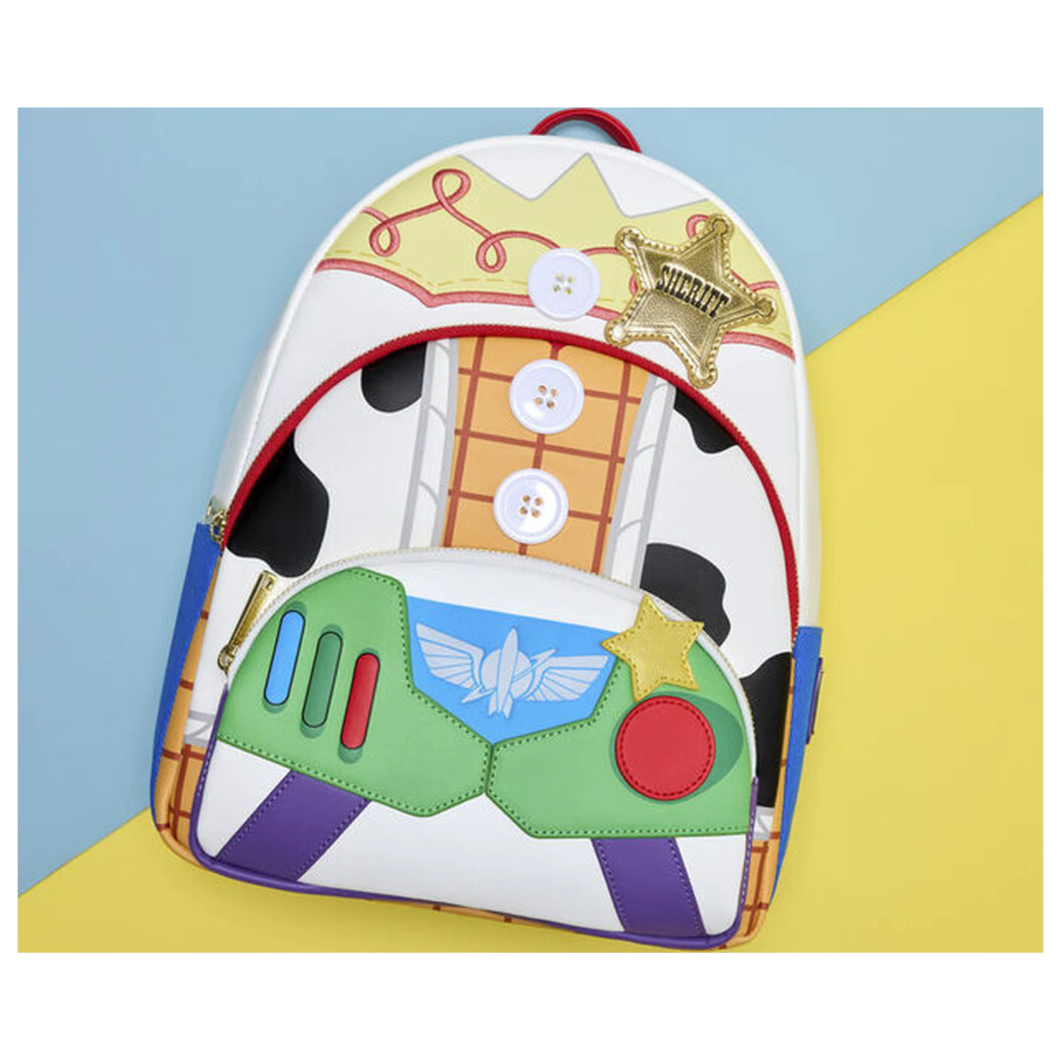 Loungefly Disney Pixar Toy Story 5 Jessie, Woody & Buzz Lightyear batoh 31 cm fotografii produktu