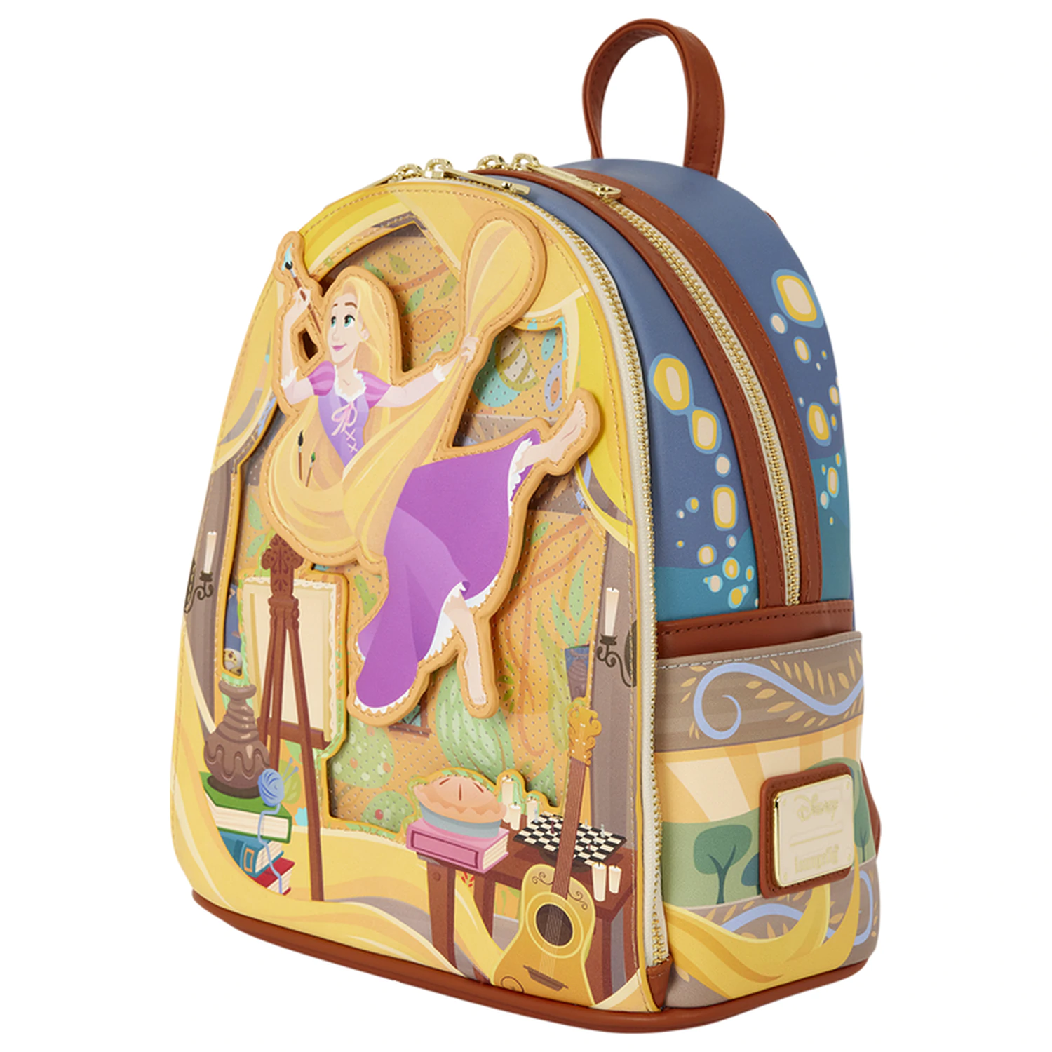 Loungefly Disney Tangled Rapunzel Glow Pin Trader batoh 26cm fotografii produktu