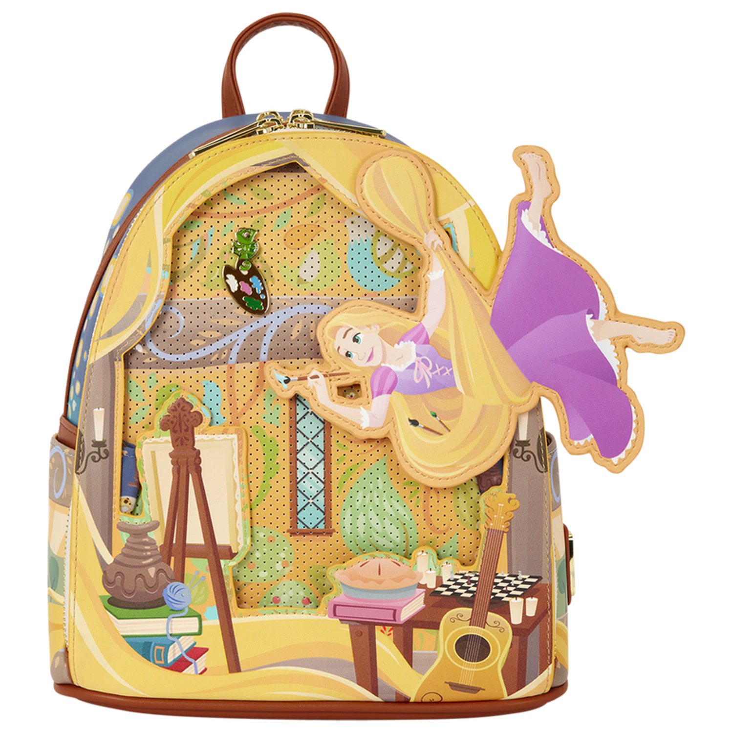 Loungefly Disney Tangled Rapunzel Glow Pin Trader batoh 26cm fotografii produktu