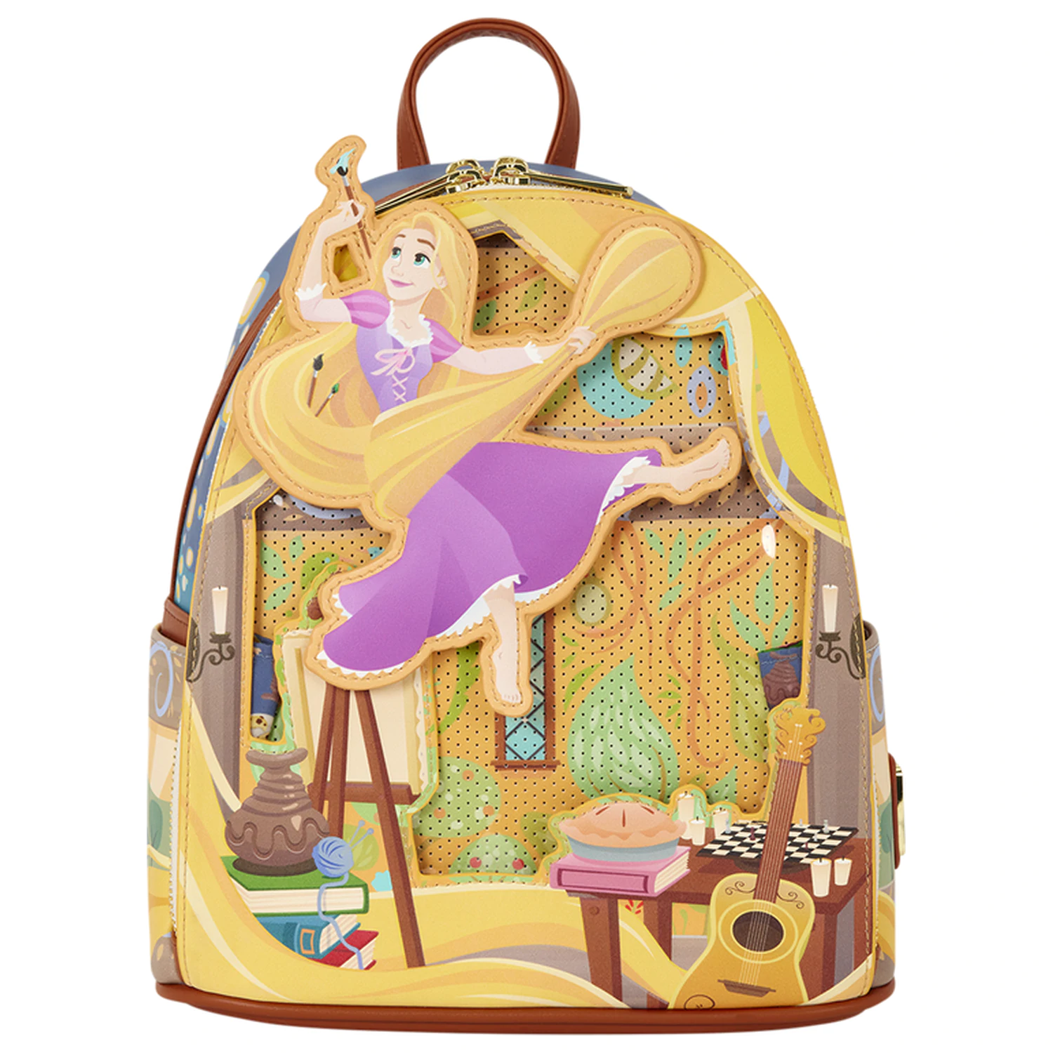 Loungefly Disney Tangled Rapunzel Glow Pin Trader batoh 26cm fotografii produktu