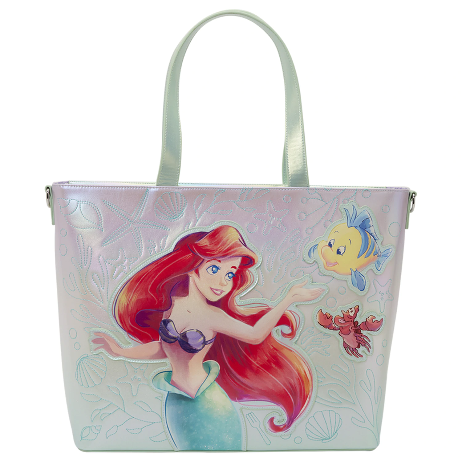 Loungefly Disney The Little Mermaid Ariel, Flounder and Sebastian taška s mincovou taštičkou fotografii produktu