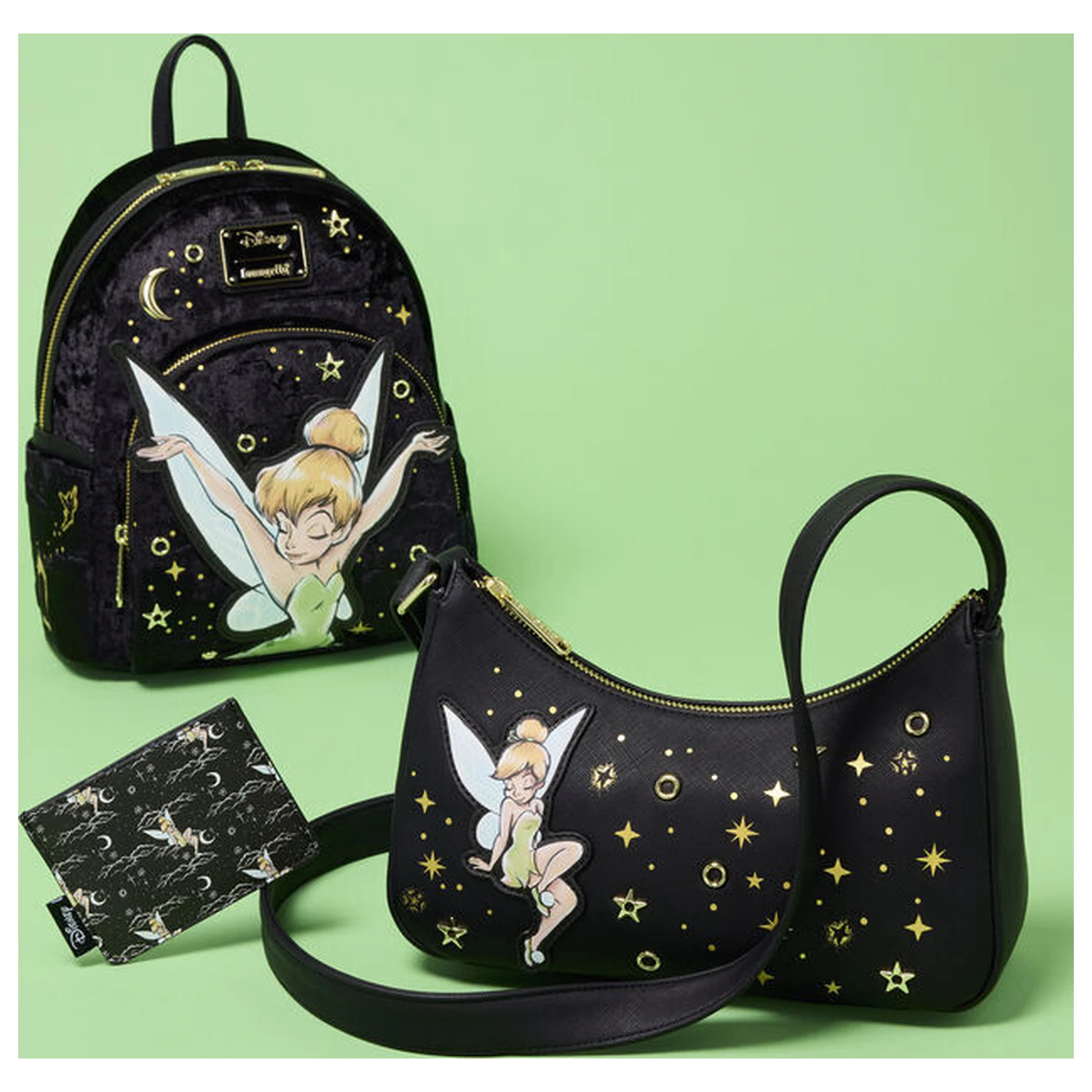 Loungefly Disney Tinker Bell Pixie Dust Velvet batoh 26cm fotografii produktu