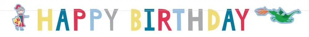 Knight Happy Birthday Banner 160 cm fotografii produktu