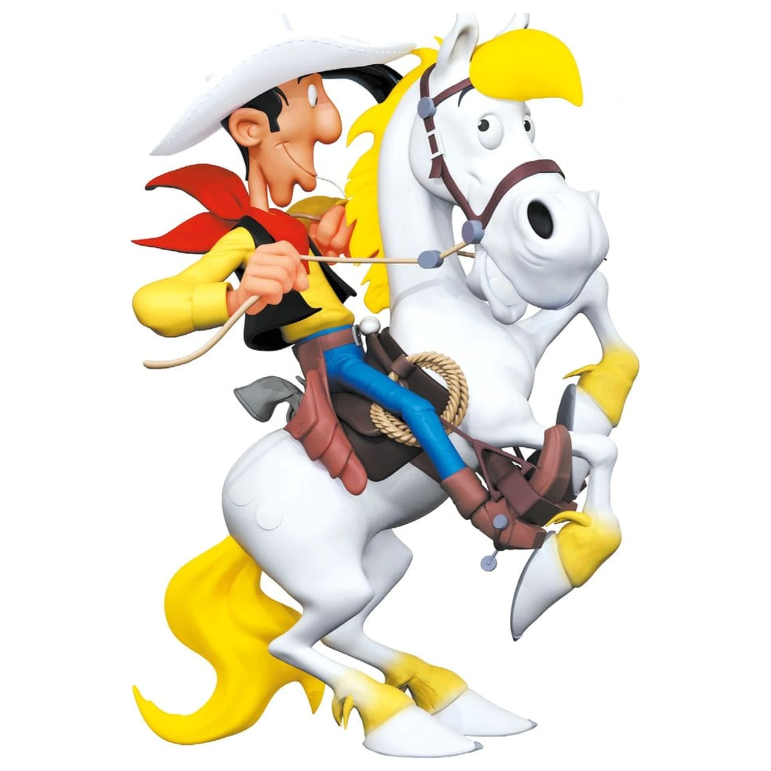 Lucky Luke Resin socha Lucky Luke na vzpínajícím se Jolly Jumperovi 25 cm fotografii produktu