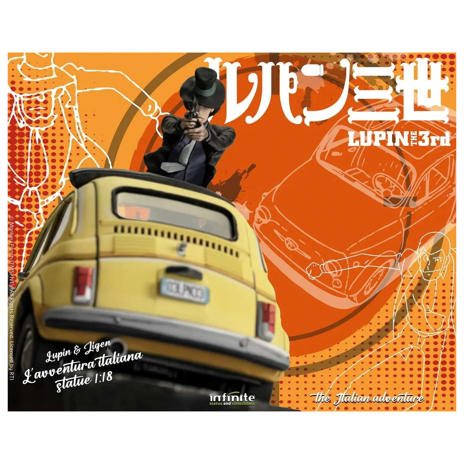 Lupin the 3rd The Italian Adventure Lupin Jigen Socha 1/18 14 cm fotografii produktu