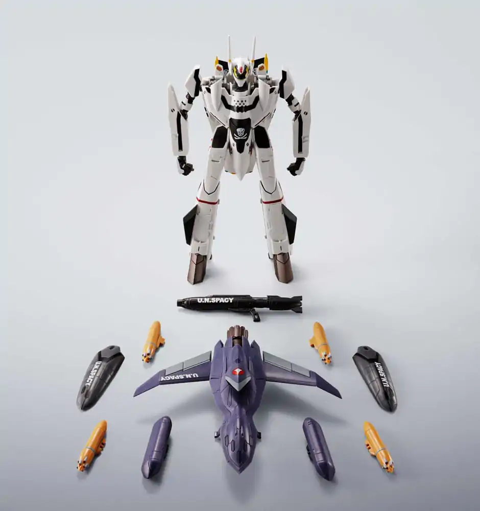 Macross 7 Hi-Metal R Akční figurka VF-0S Phoenix (Roy Focker Use) & QF-2200D-B Ghost Set 14 cm fotografii produktu