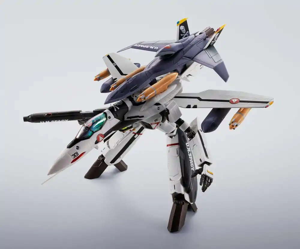 Macross 7 Hi-Metal R Akční figurka VF-0S Phoenix (Roy Focker Use) & QF-2200D-B Ghost Set 14 cm fotografii produktu