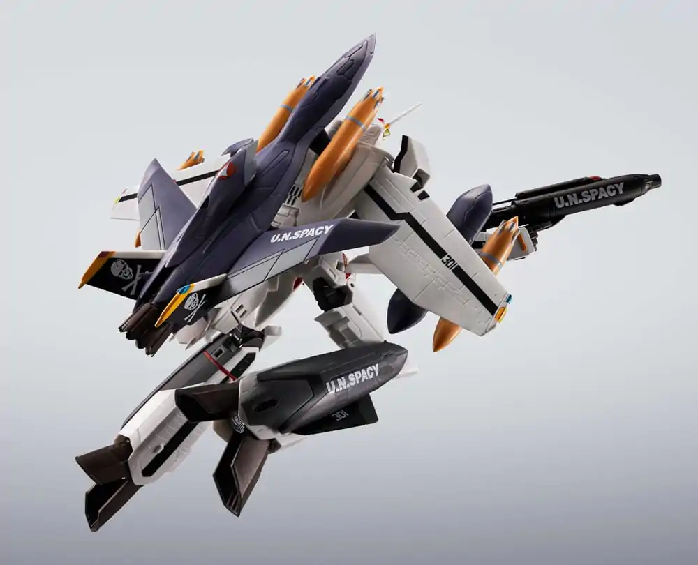 Macross 7 Hi-Metal R Akční figurka VF-0S Phoenix (Roy Focker Use) & QF-2200D-B Ghost Set 14 cm fotografii produktu