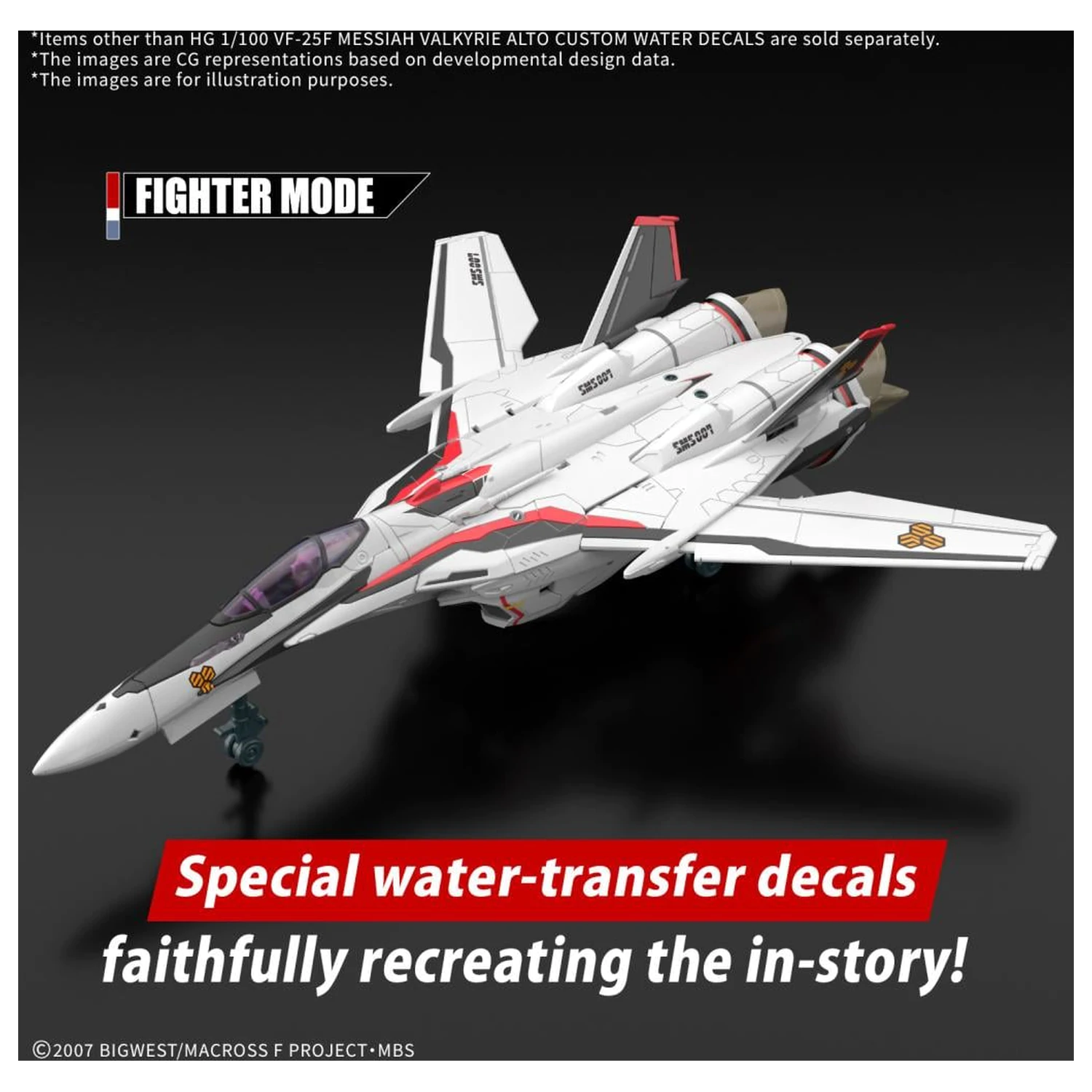 Macross HG 1/100 VF-25F Messiah Valkyrie vodní obtisky modelová sada fotografii produktu