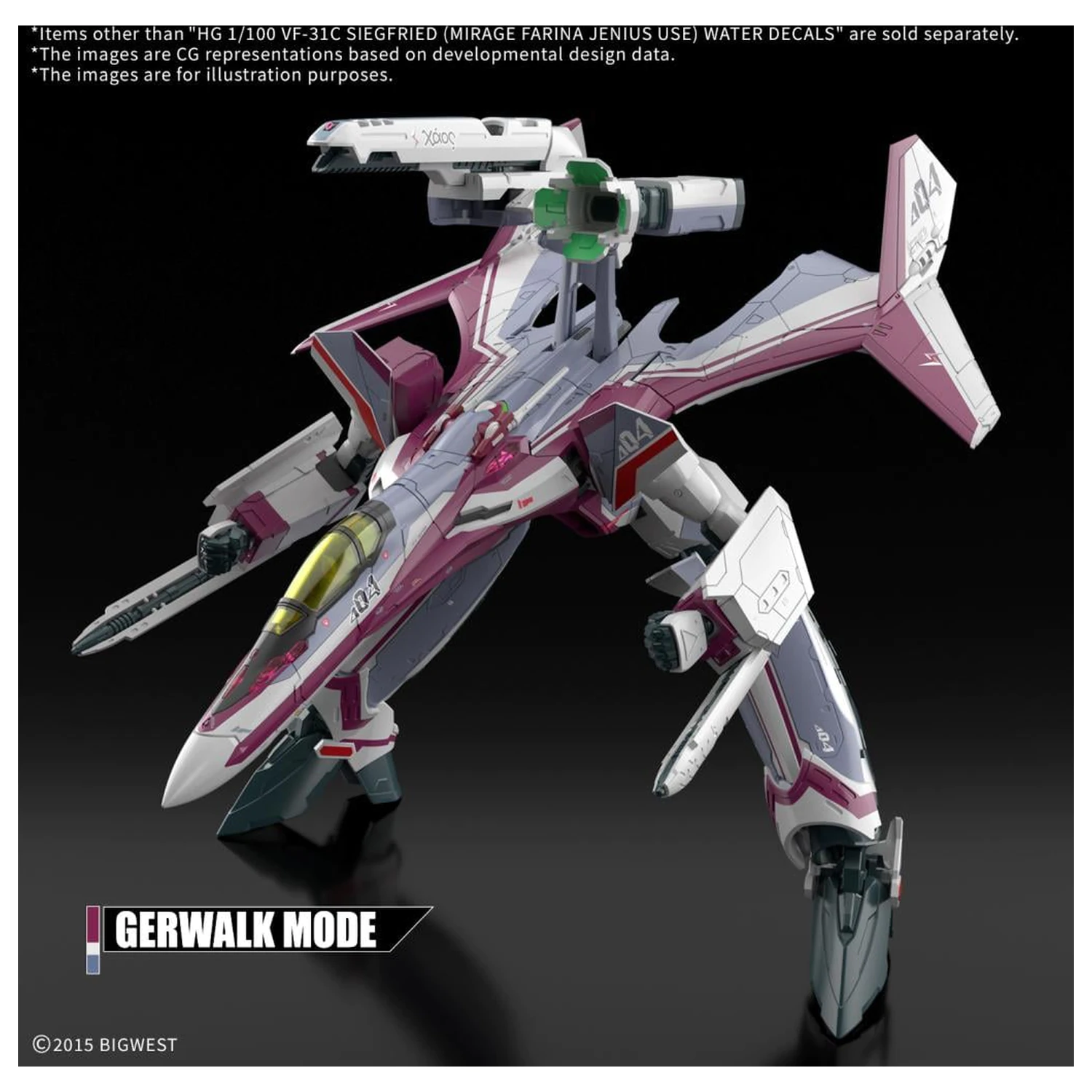 MACROSS HG 1/100 VF-31C Siegfried (Farina Jenius) Decals Model Kit fotografii produktu