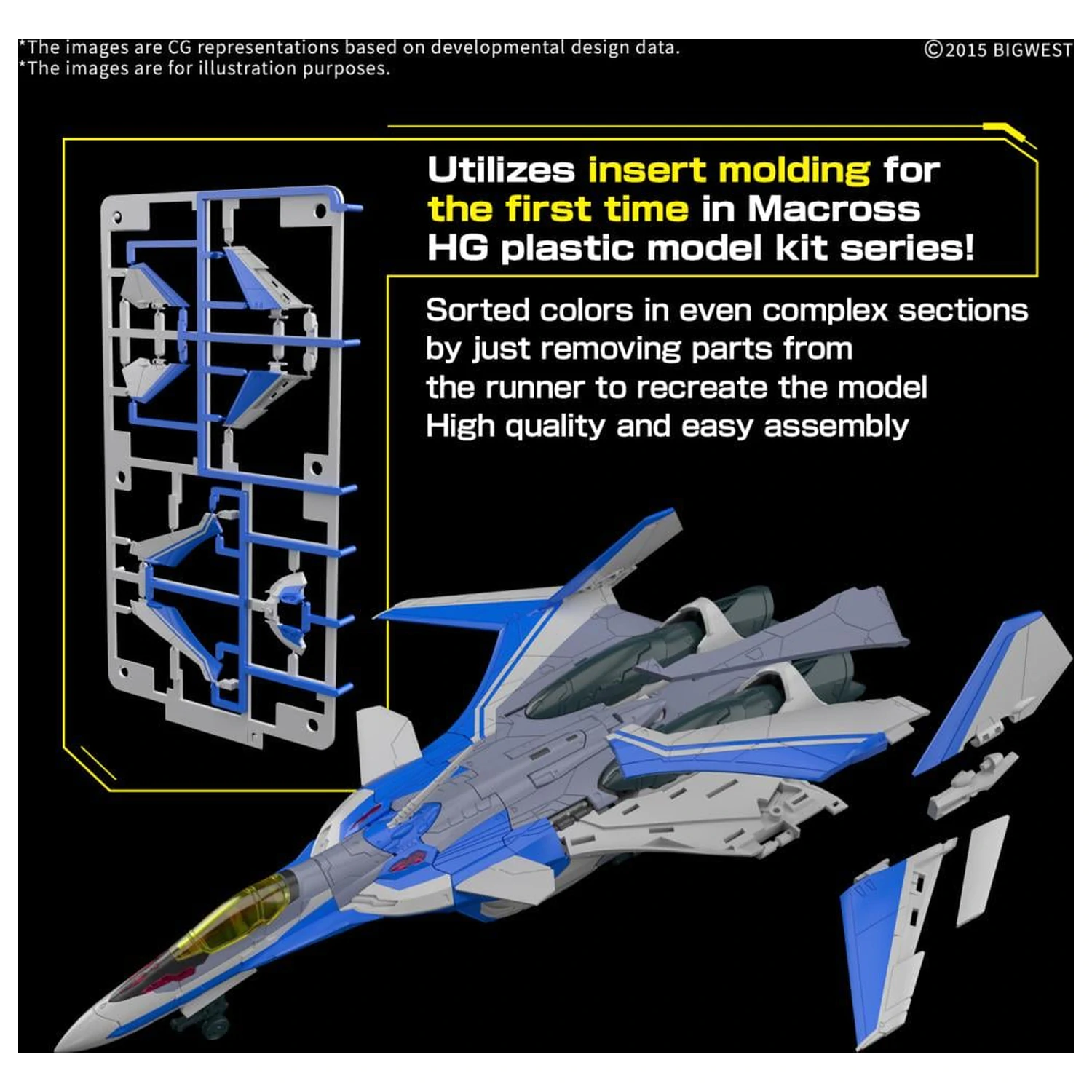 Macross HG 1/100 VF-31J Siegfried (Hayate Immelmann Use) Model Kit fotografii produktu