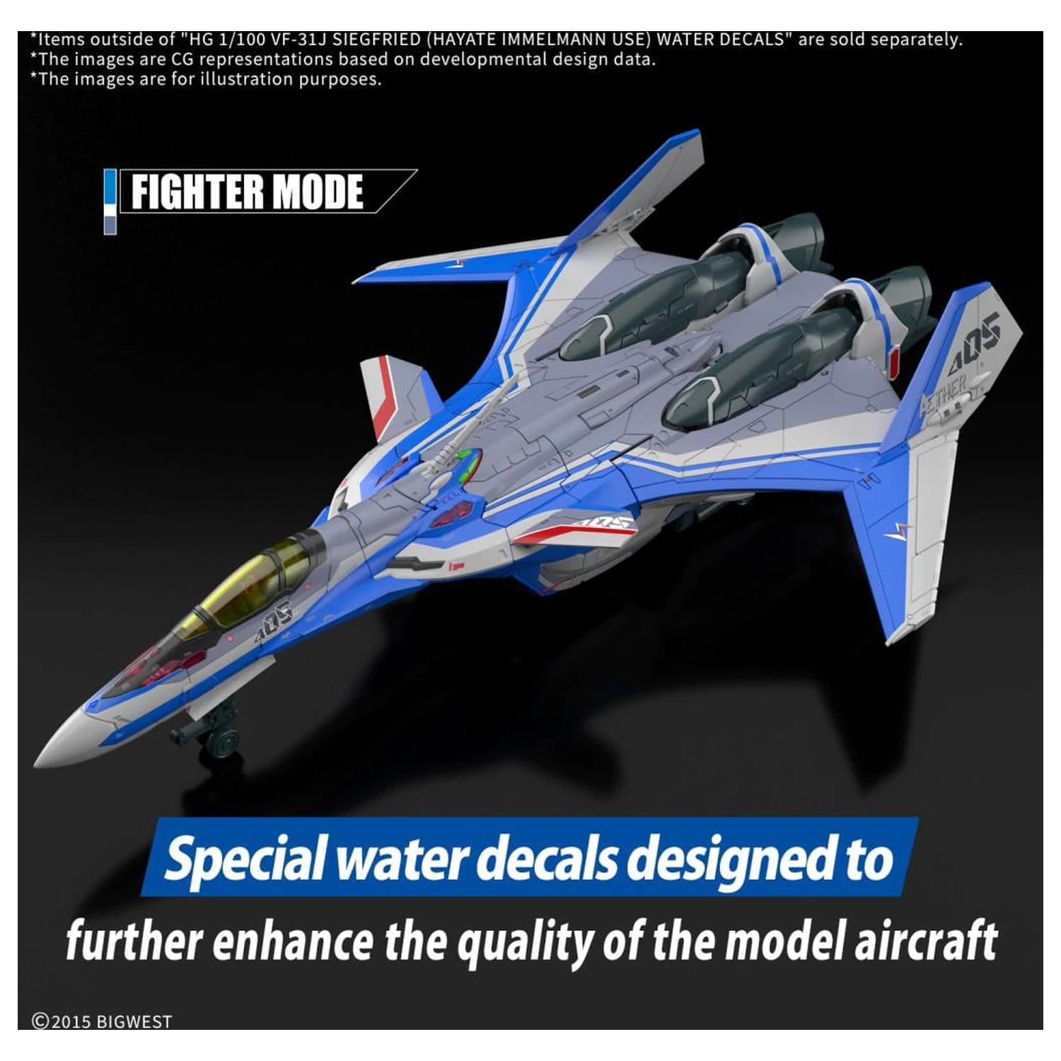 Macross HG 1/100 VF-31J Siegfried (Hayate Use) vodní obtisk - Model Kit fotografii produktu