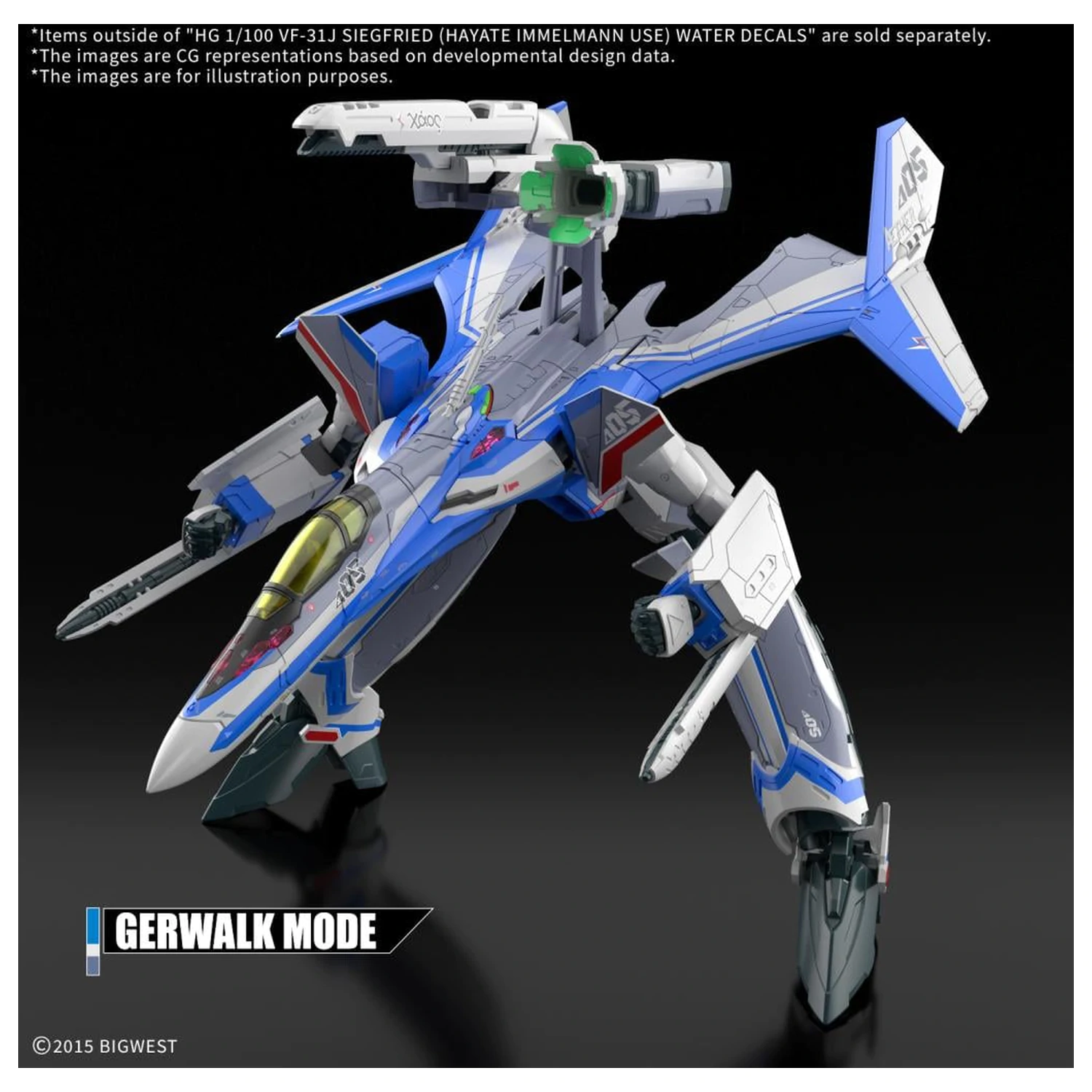 Macross HG 1/100 VF-31J Siegfried (Hayate Use) vodní obtisk - Model Kit fotografii produktu