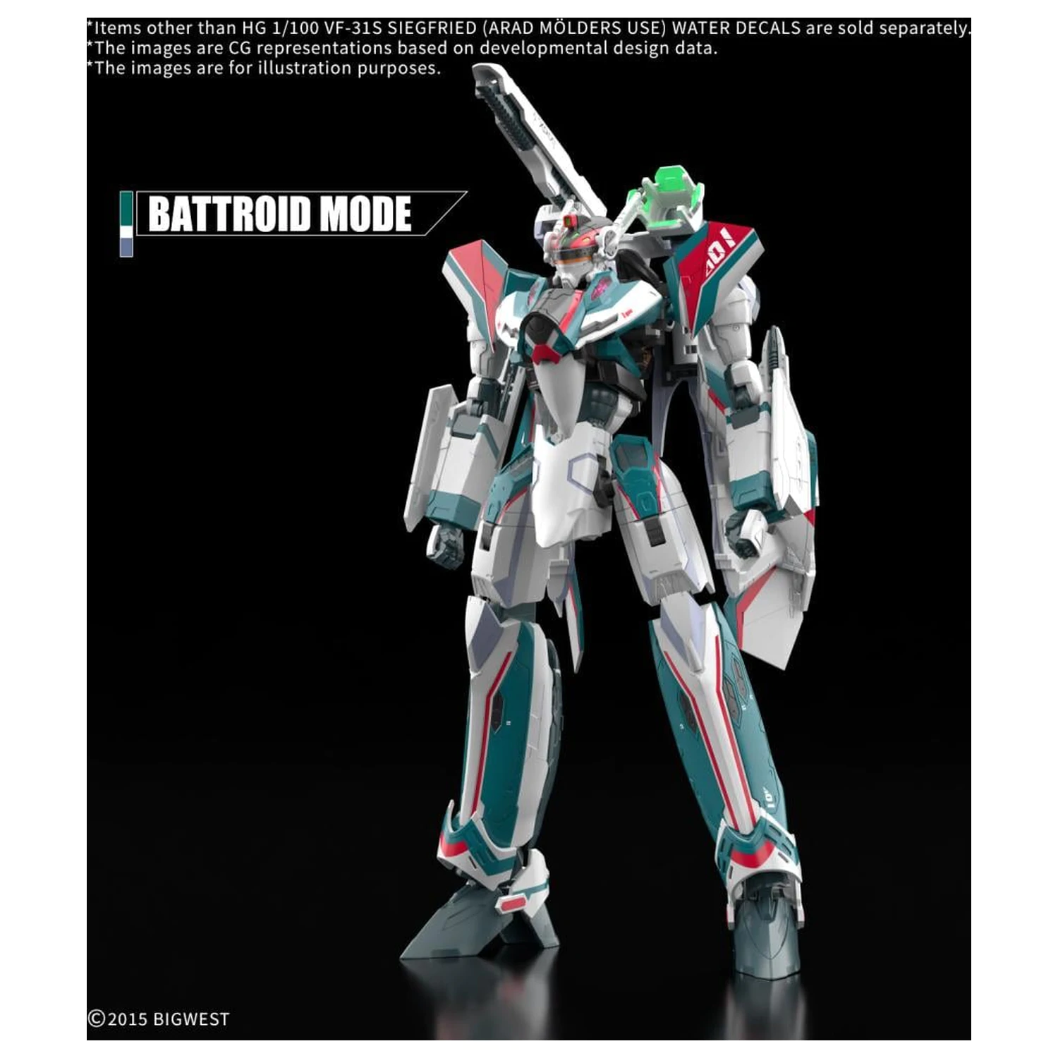 Macross HG 1/100 VF-31S Siegfried Water Decals Model stavebnice fotografii produktu