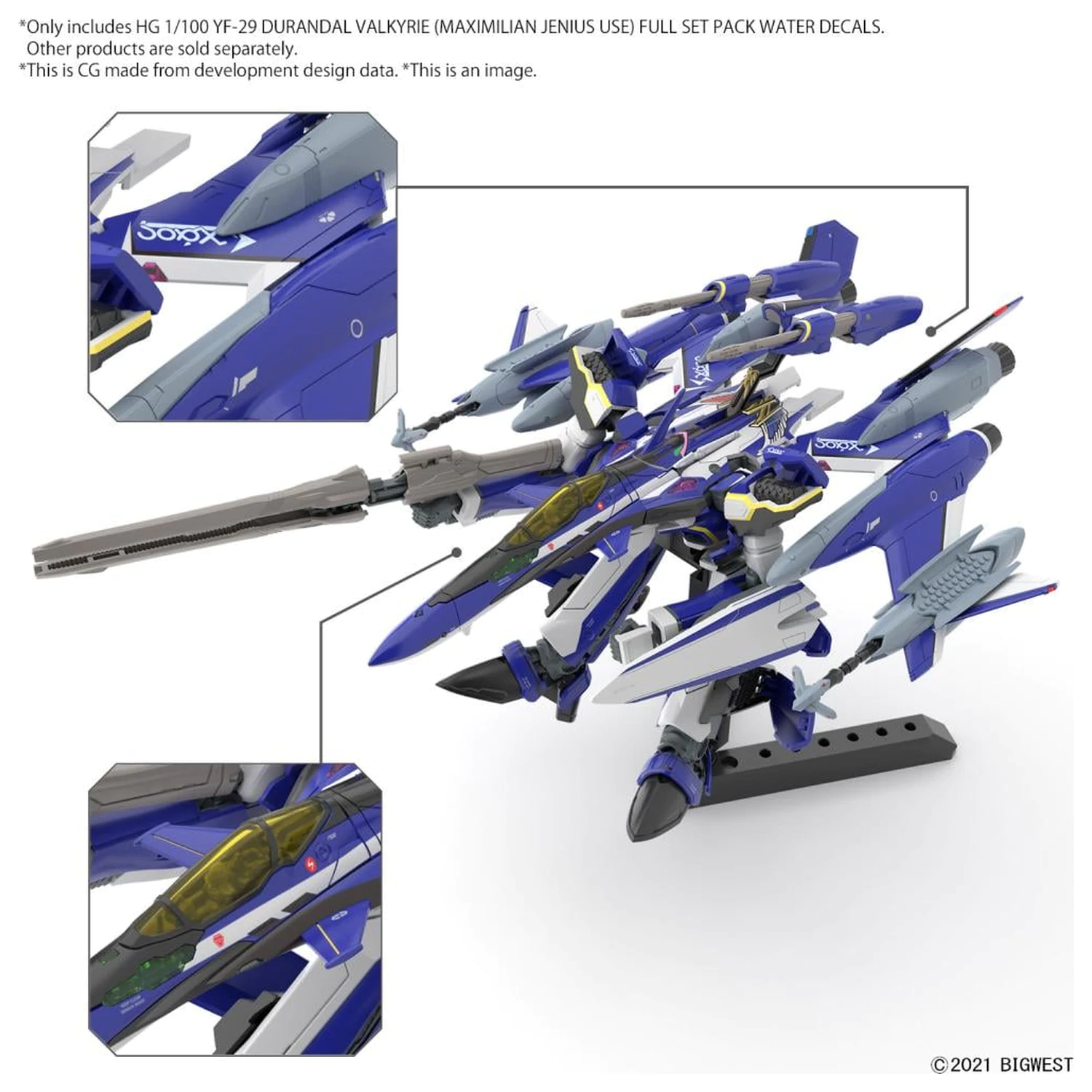 Macross HG 1/100 YF-29 Durandal Valkyrie Full Set obtisk Model Kit fotografii produktu