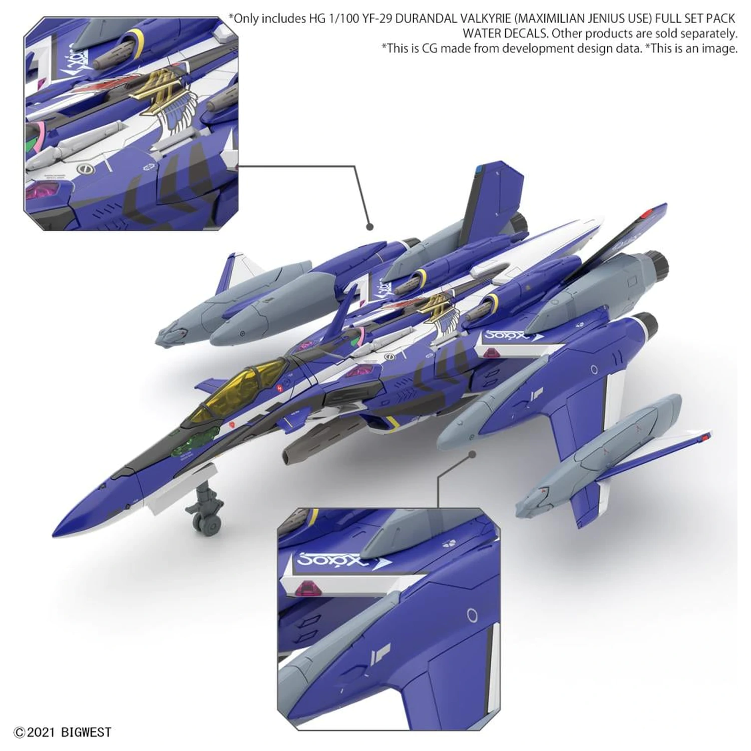 Macross HG 1/100 YF-29 Durandal Valkyrie Full Set obtisk Model Kit fotografii produktu
