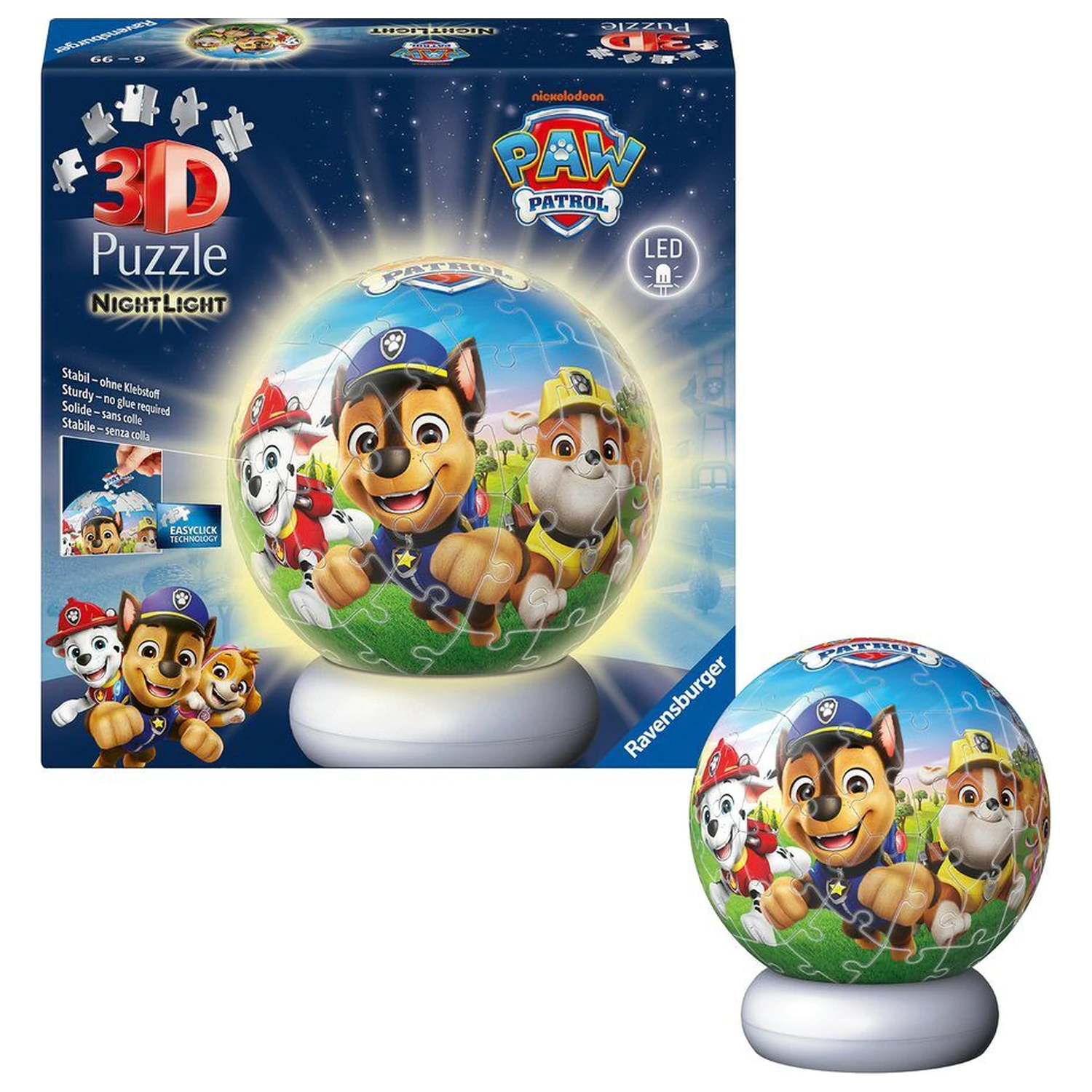 Paw Patrol 3D noční světlo puzzle koule 74ks fotografii produktu