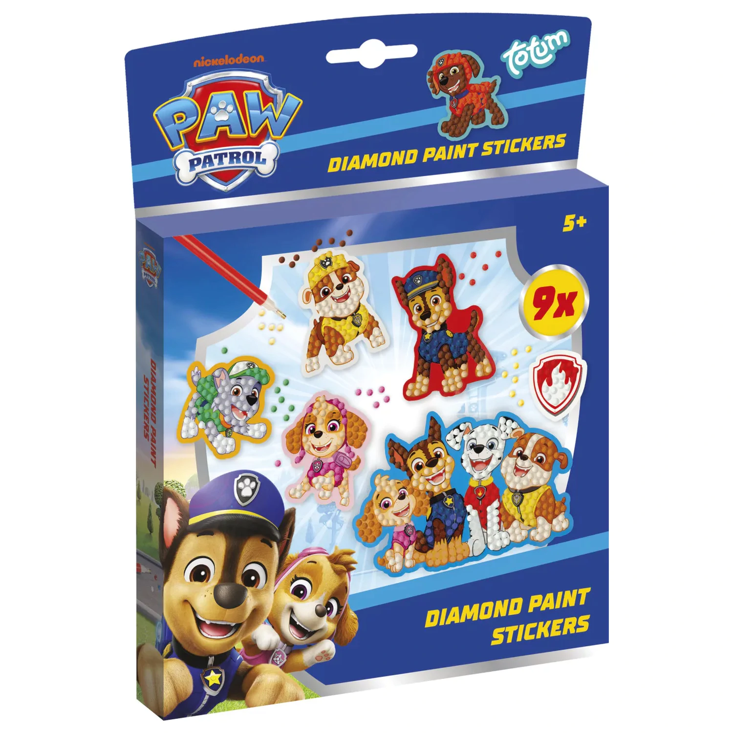 Paw Patrol Best Team diamantové malování samolepky, 9 kusů v balení fotografii produktu