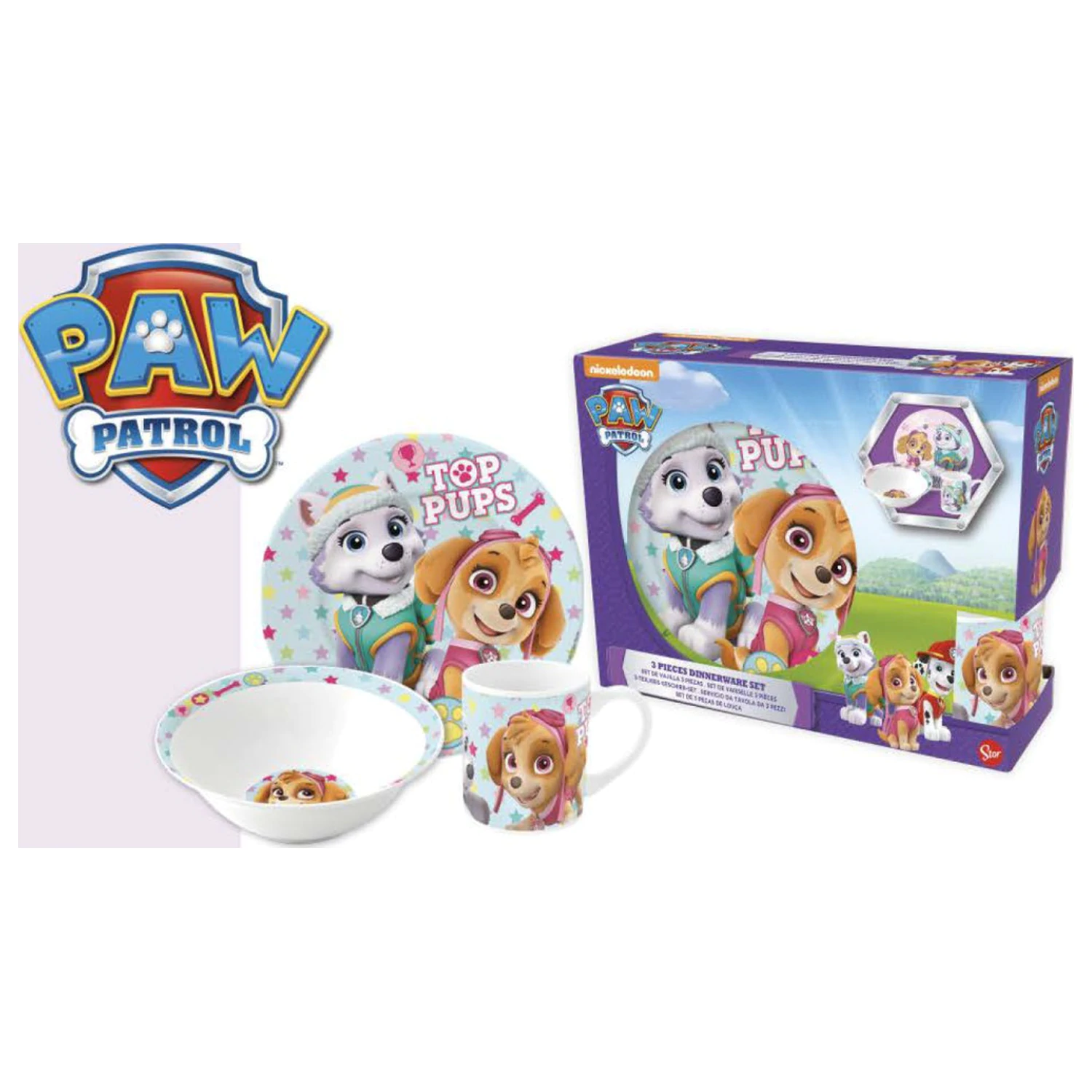 Paw Patrol Girl Stars porcelánová jídelní souprava fotografii produktu