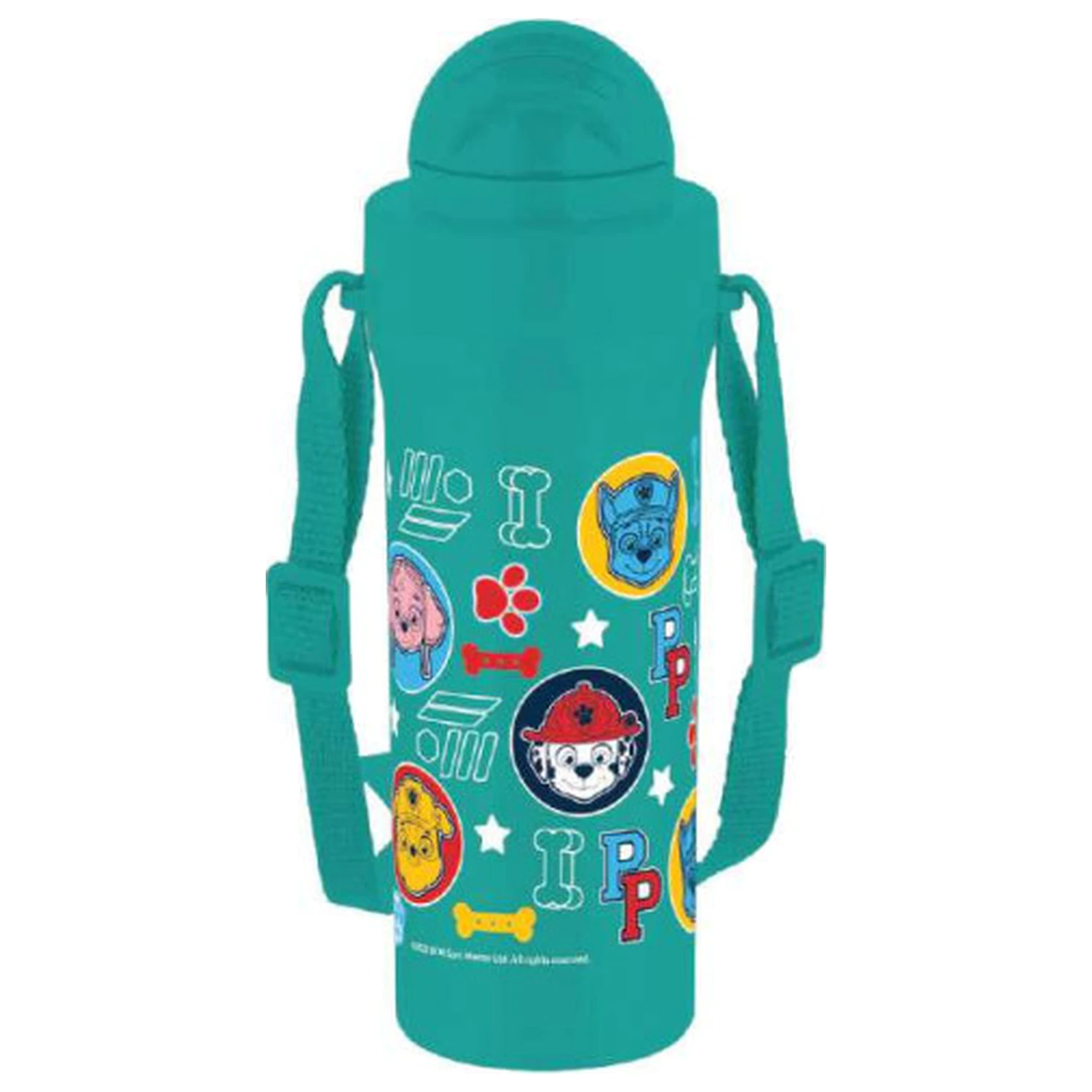 Paw Patrol Heads plastová láhev na vodu se slámkou a závěsem 350 ml fotografii produktu