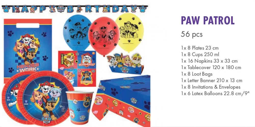 Paw Patrol Party Set 56 kusů fotografii produktu