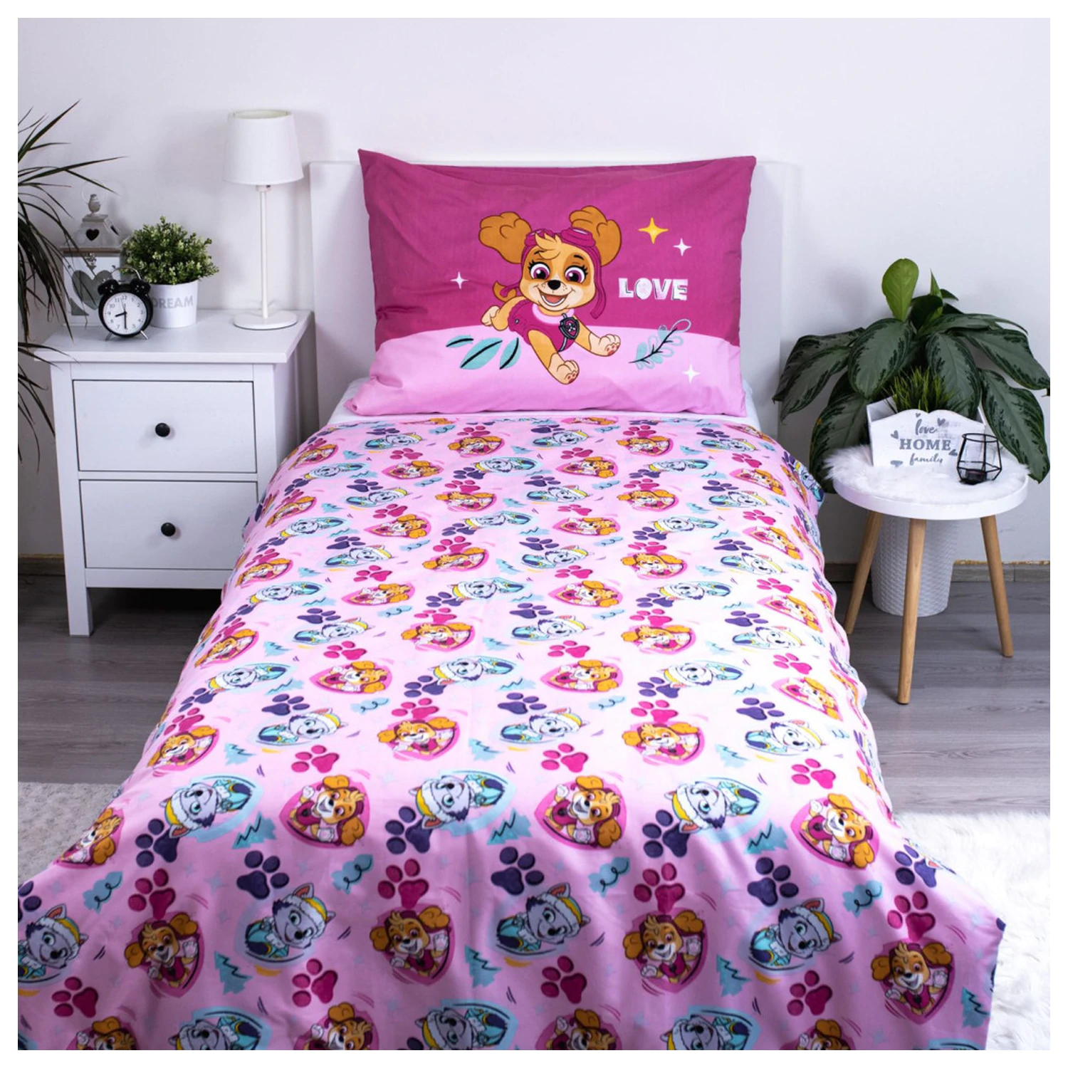 Paw Patrol Růžová Láska mikrovláknový povlak na přikrývku fotografii produktu