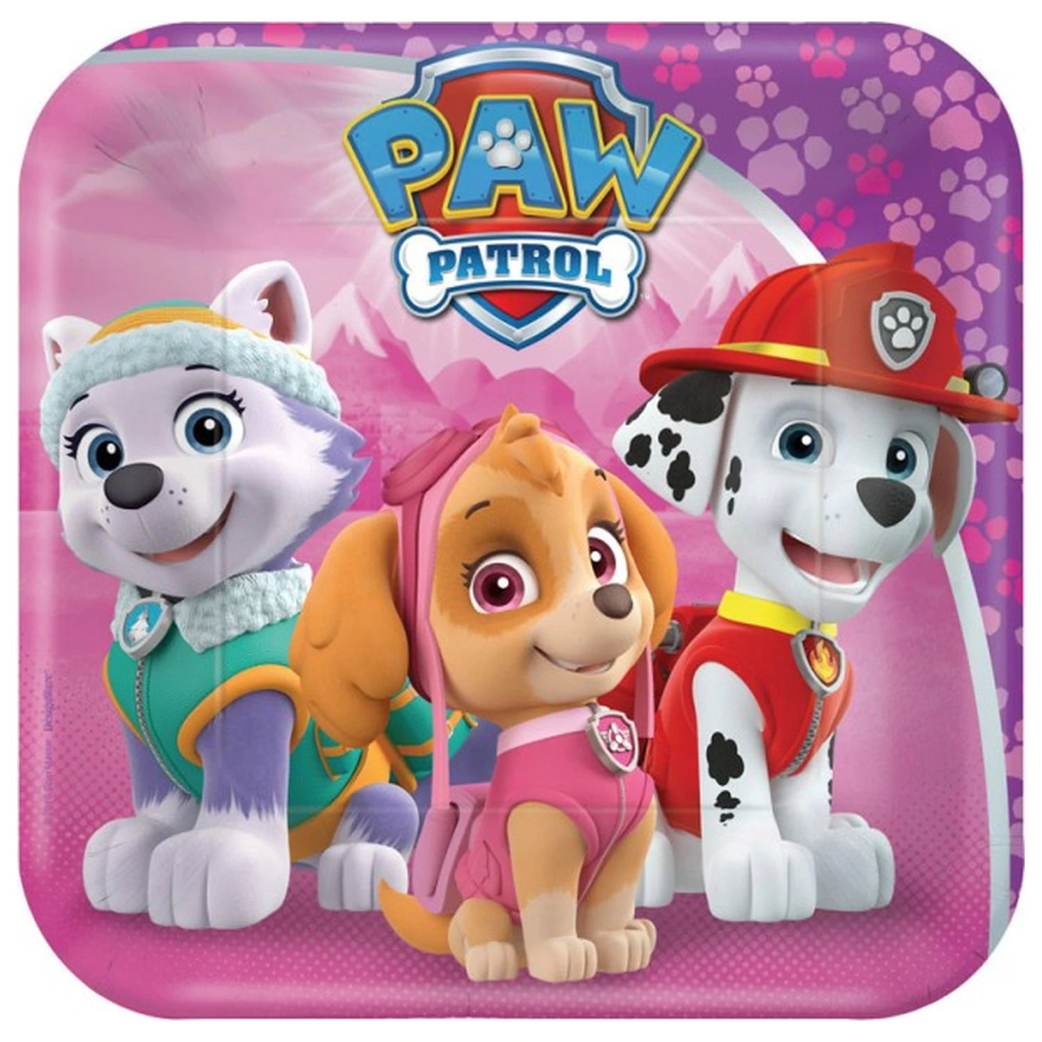 PAW Patrol Růžové papírové talíře 8 kusů 18 cm fotografii produktu