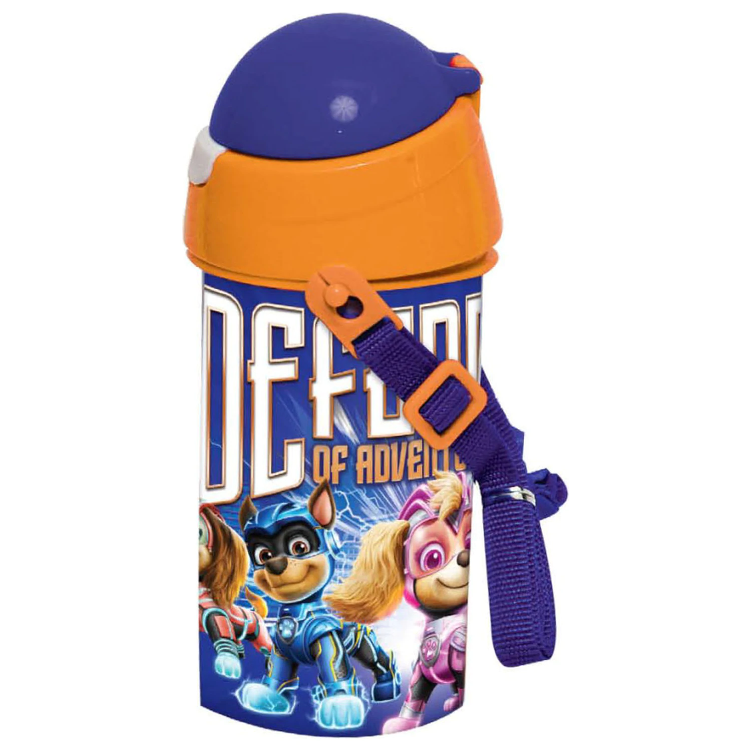 PAW Patrol Power Up plastová láhev na vodu s brčkem a popruhem 500 ml fotografii produktu