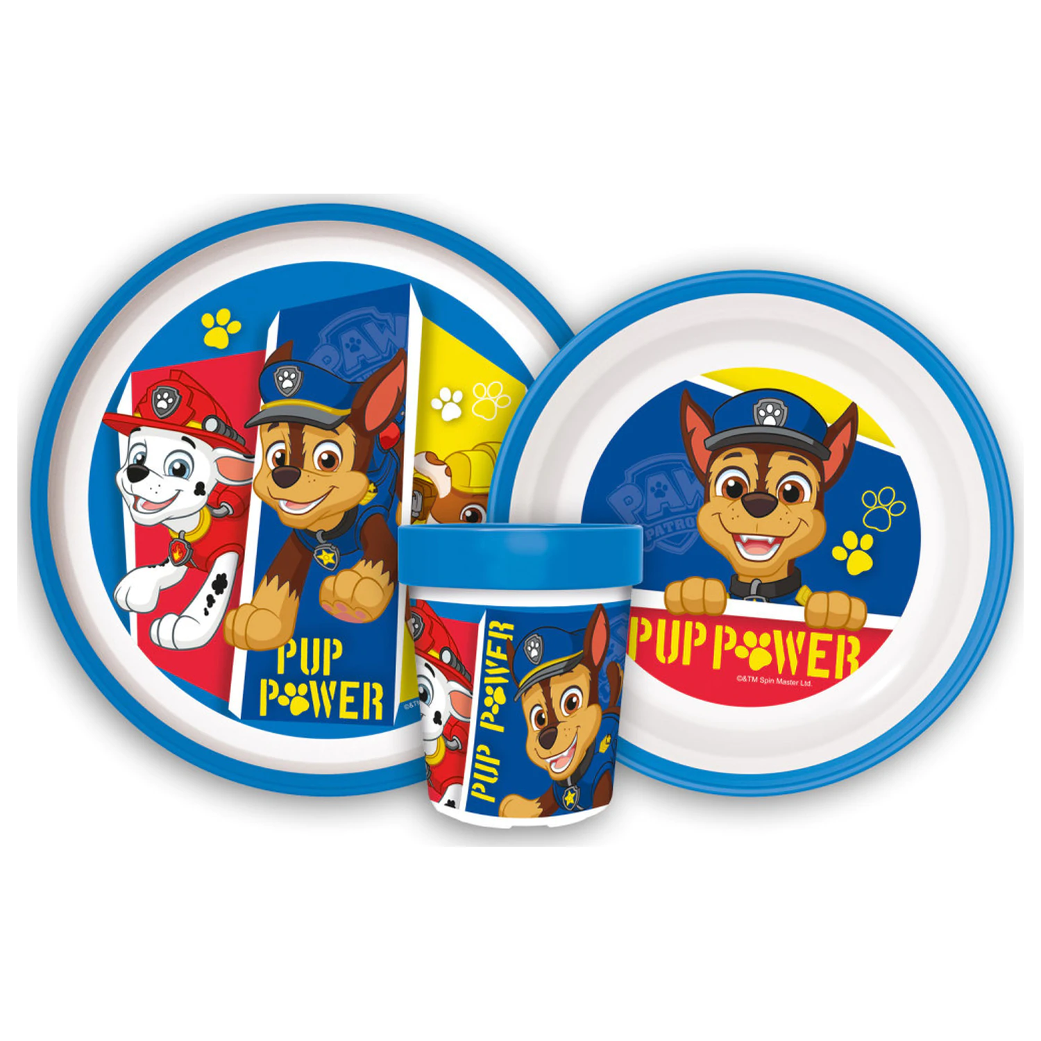 PAW Patrol Pup Power Protiskluzová jídelní sada, mikroplastová sada fotografii produktu
