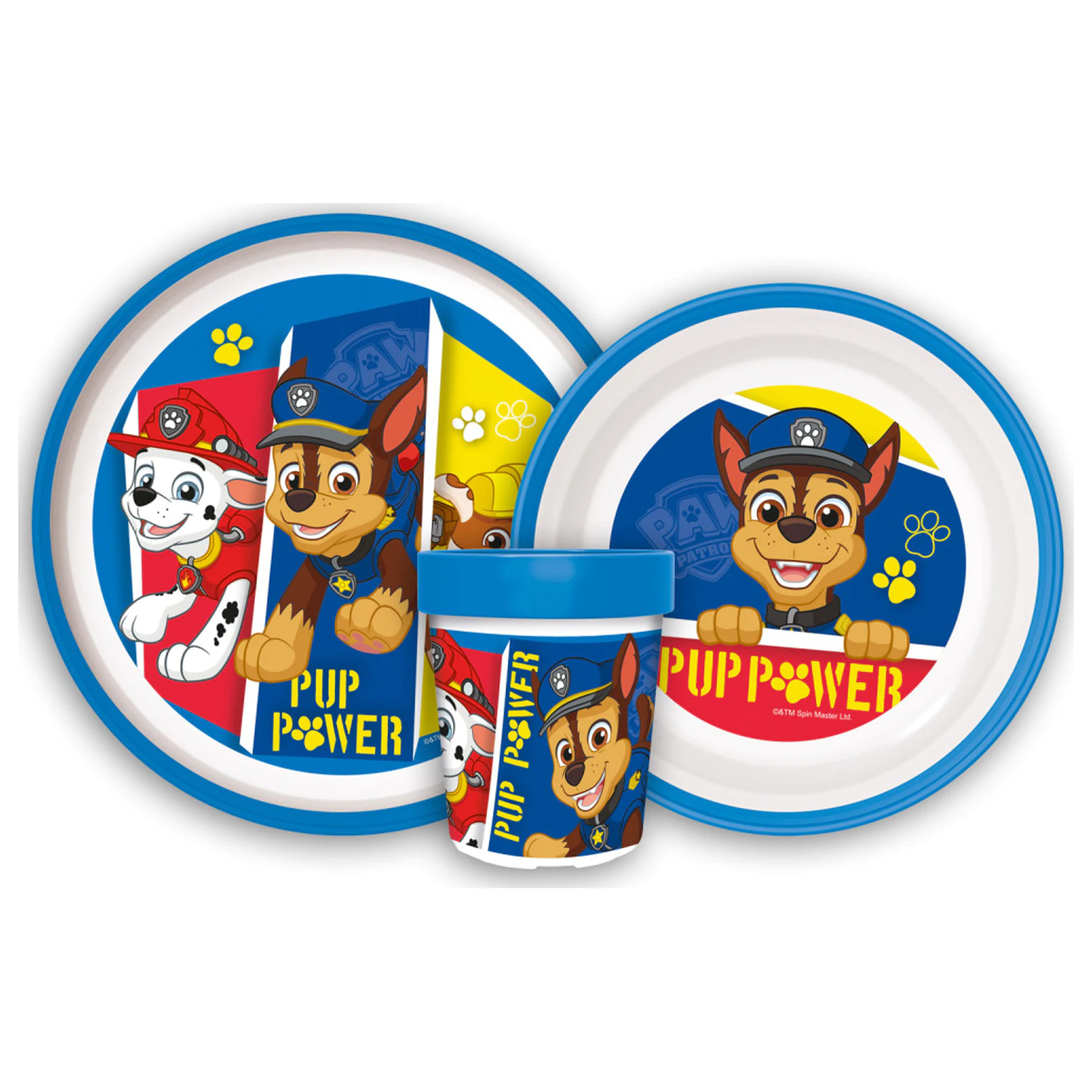 PAW Patrol Pup Power protiskluzová jídelní sada, plastová sada do mikrovlnné trouby fotografii produktu