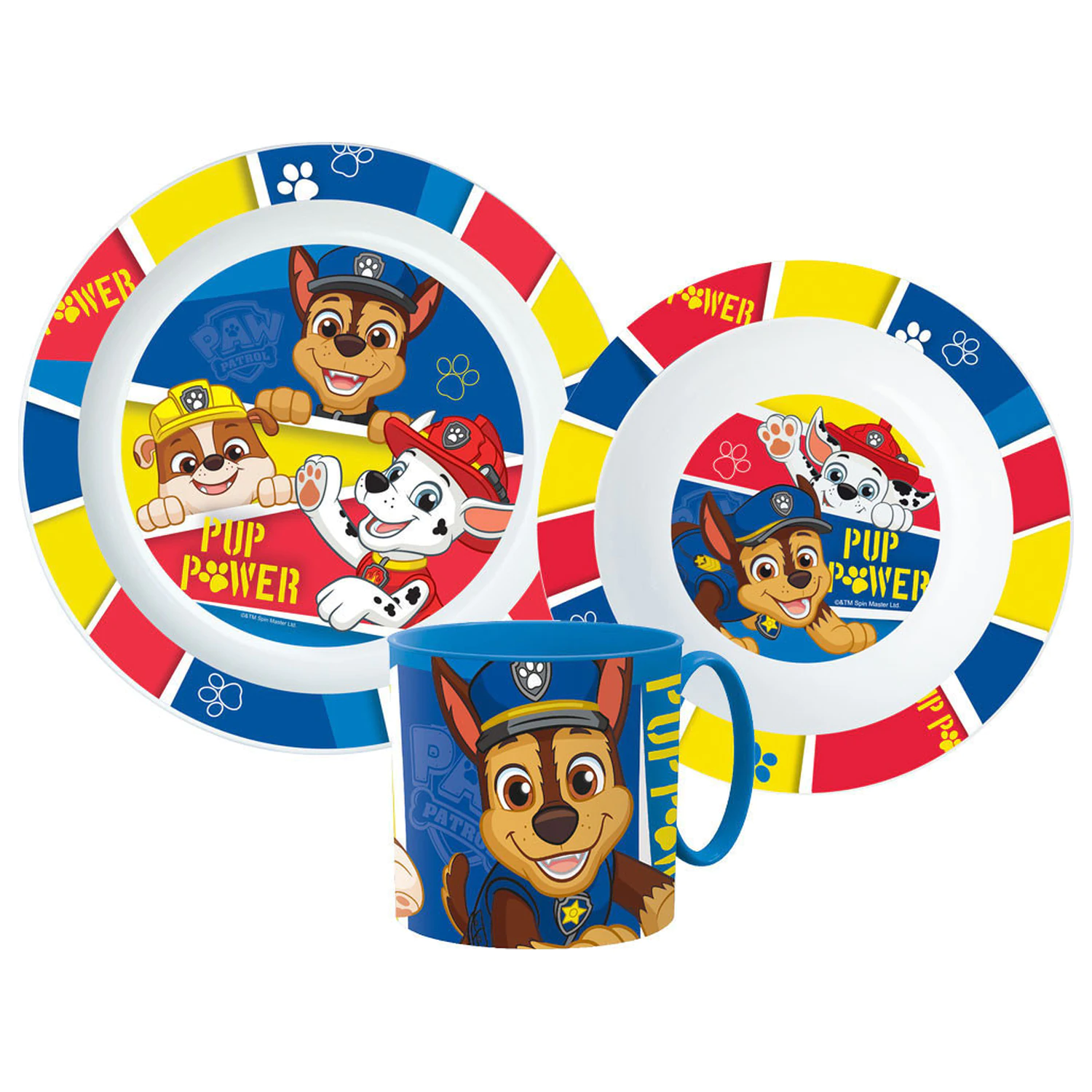 Paw Patrol Pup Power jídelní souprava, mikro plastová souprava s hrnkem 265 ml fotografii produktu
