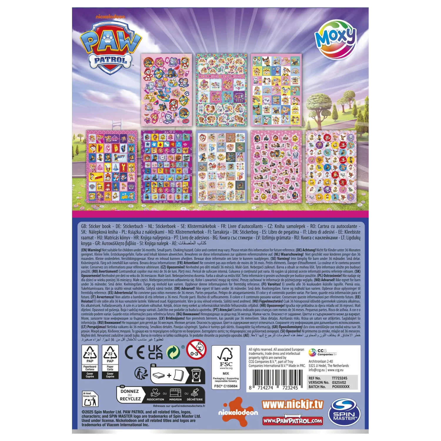 PAW Patrol Puppy Love Glitter samolepková kniha fotografii produktu