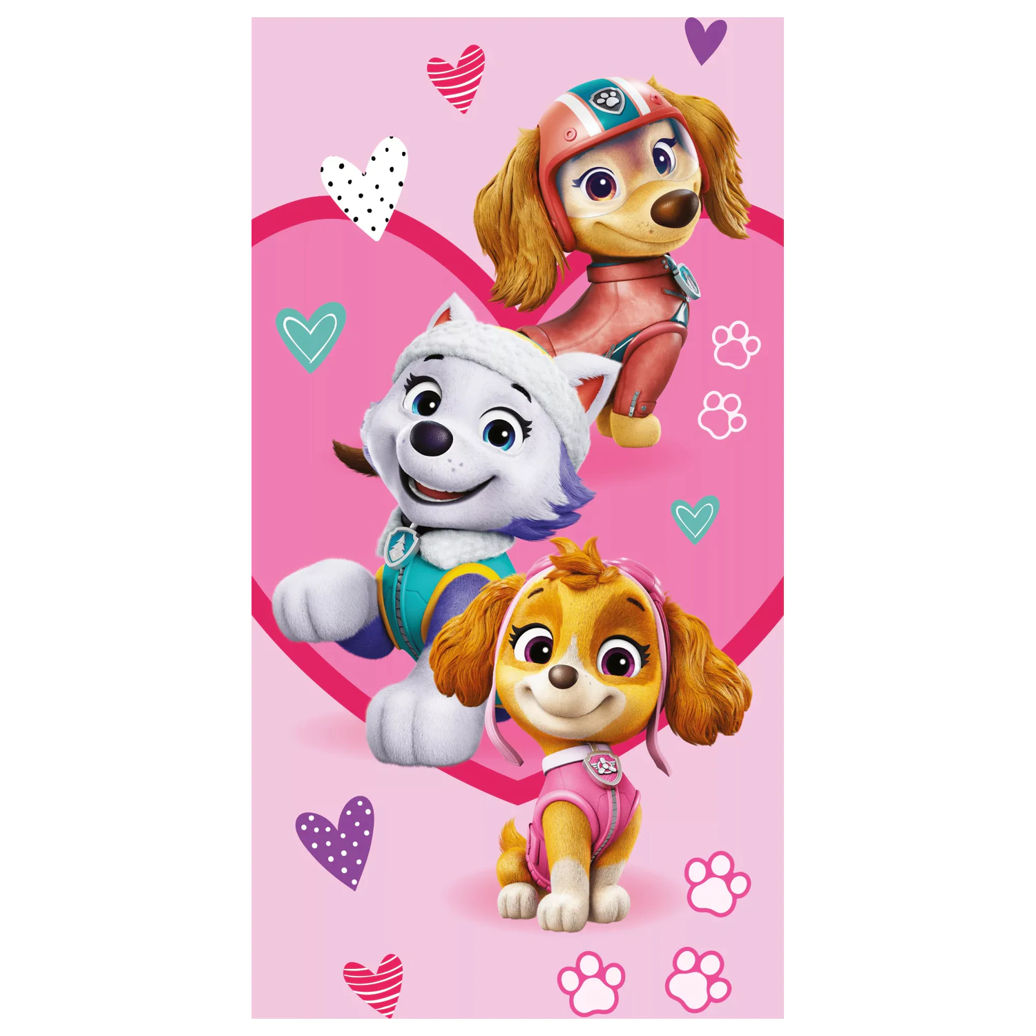 Paw Patrol Puppy Love Osuška 70x140cm fotografii produktu