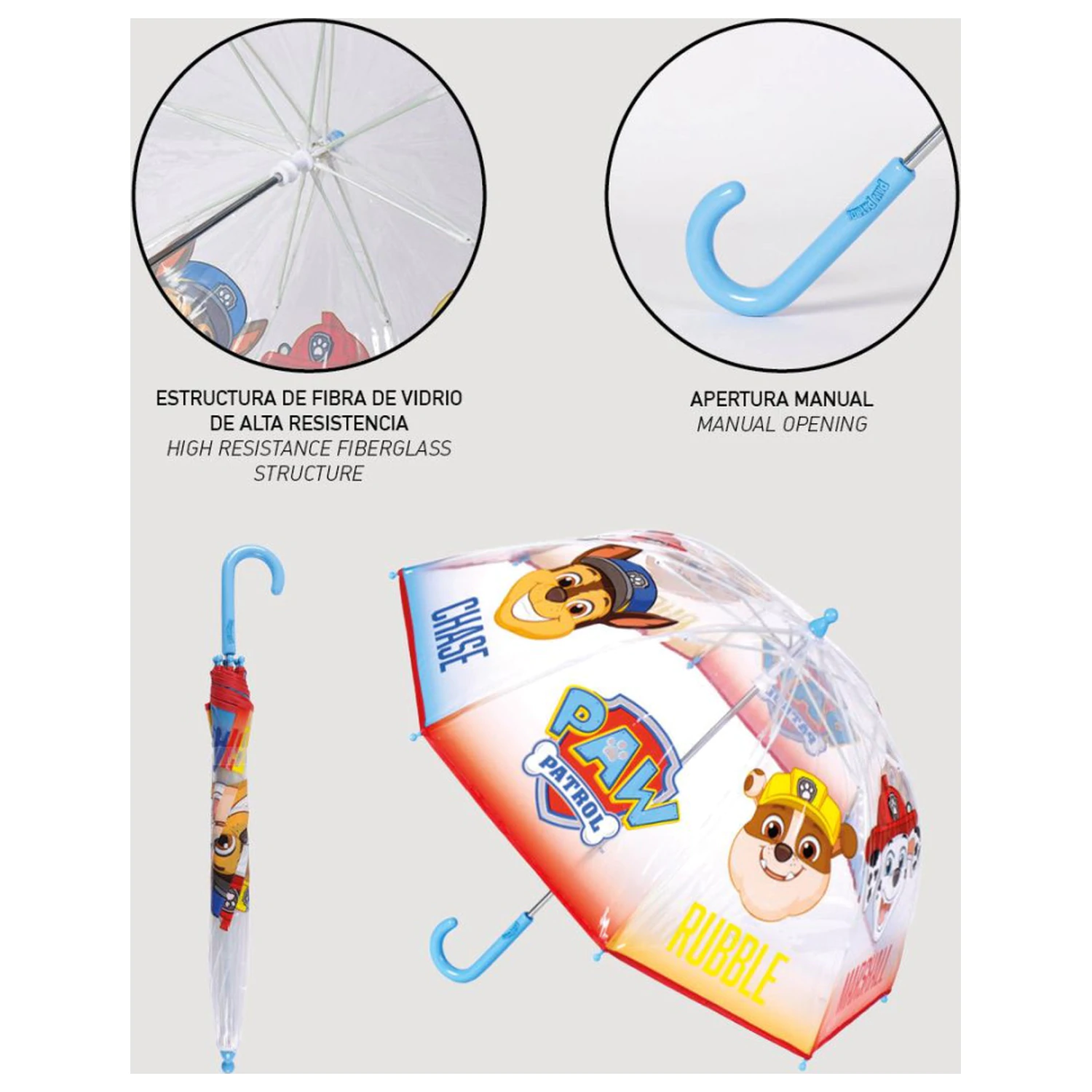 Paw Patrol Rain Guard dětský průhledný deštník Ø71 cm fotografii produktu