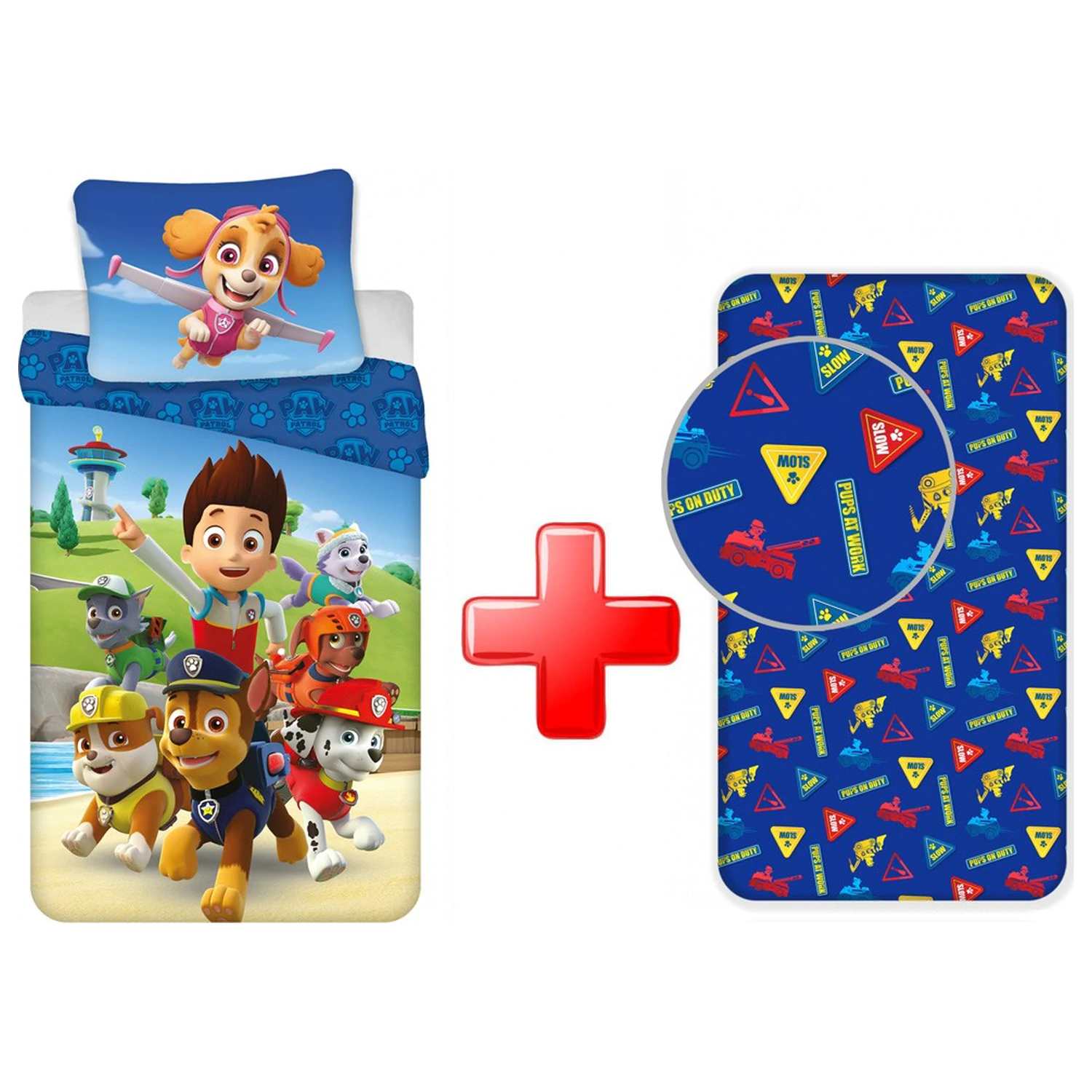 Paw Patrol Ready povlak na přikrývku a sada napínacího prostěradla fotografii produktu