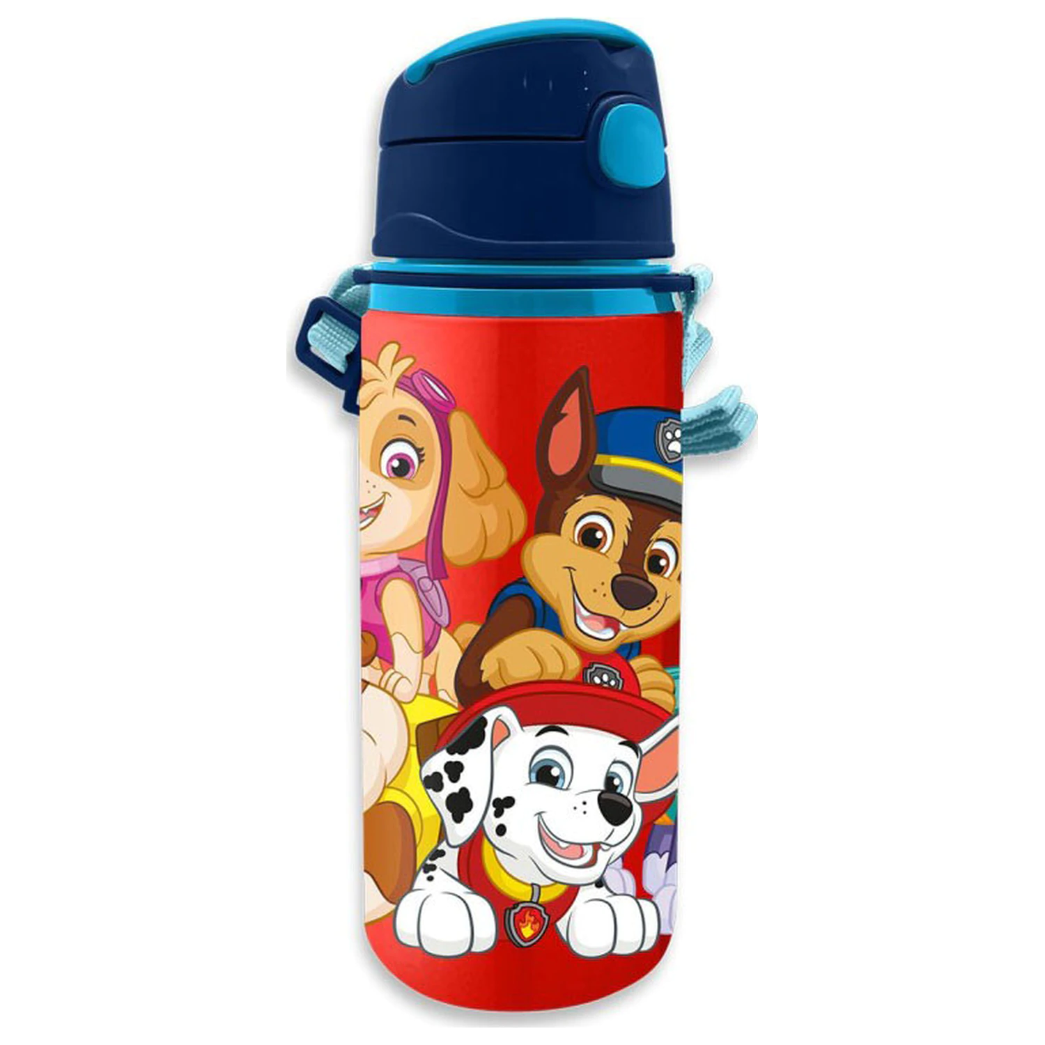 Paw Patrol Červená hliníková lahev na pití s brčkem a háčkem 600 ml fotografii produktu