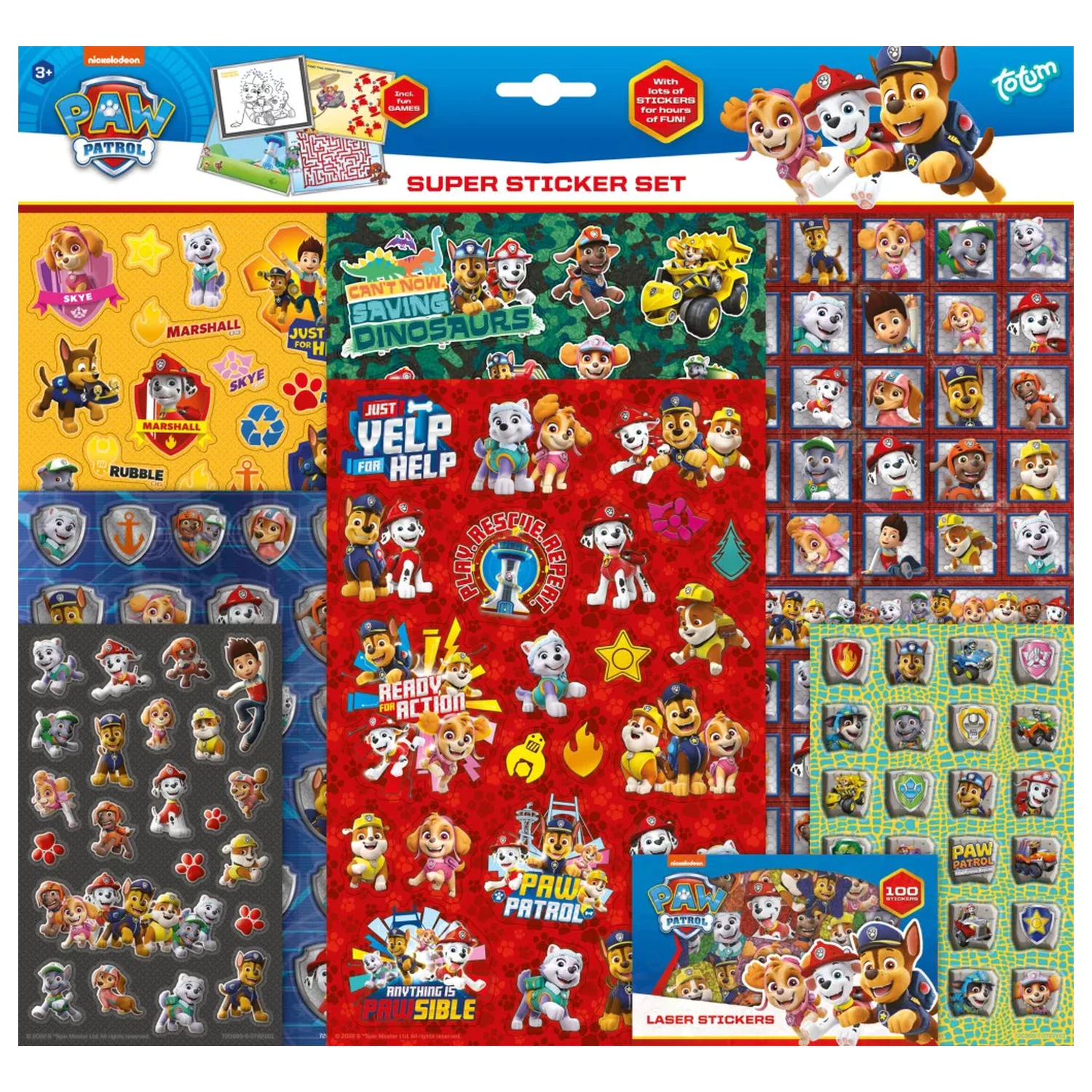 Paw Patrol Rescue Repeat Super Sticker Set s hračkou fotografii produktu