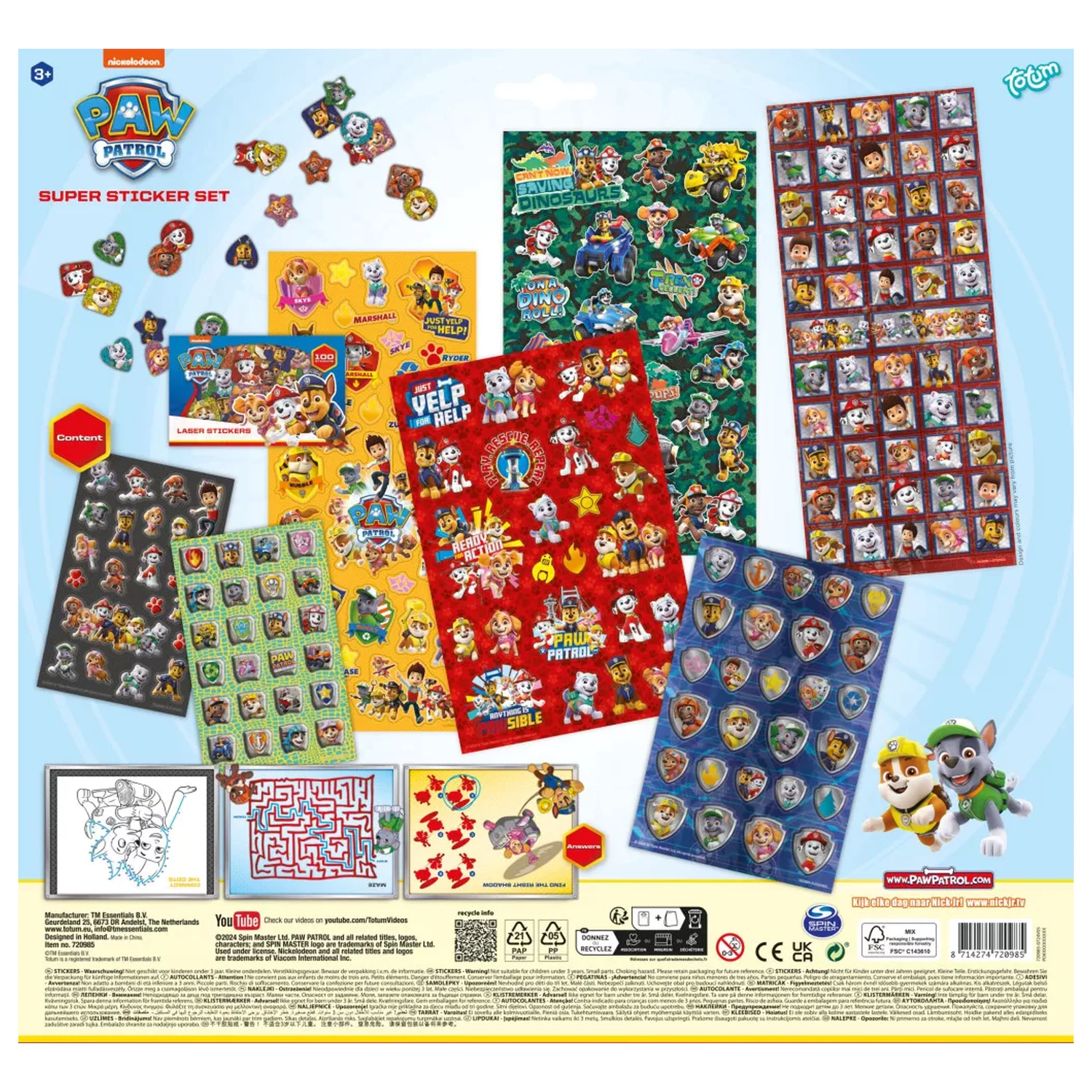 Paw Patrol Rescue Repeat Super Sticker Set s hračkou fotografii produktu