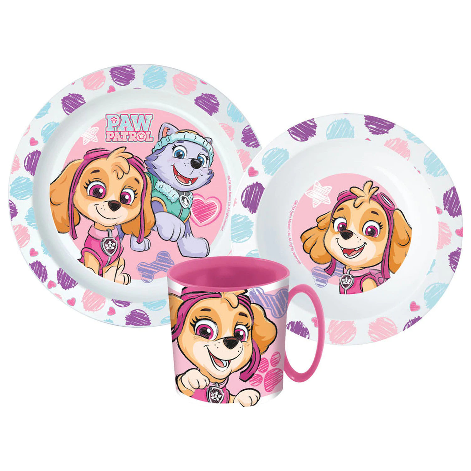 Paw Patrol Sketch jídelní sada, mikro plastová sada s hrnkem fotografii produktu