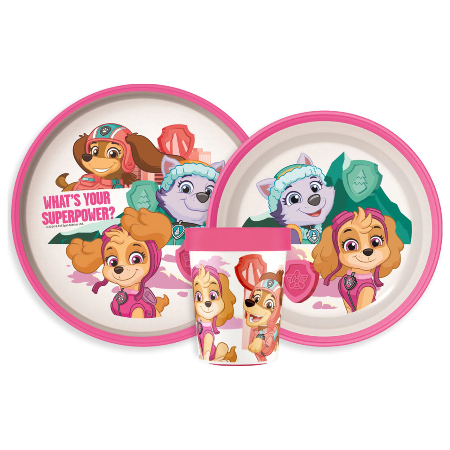 Paw Patrol Superpowers Protiskluzová jídelní sada, mikro plastová sada fotografii produktu