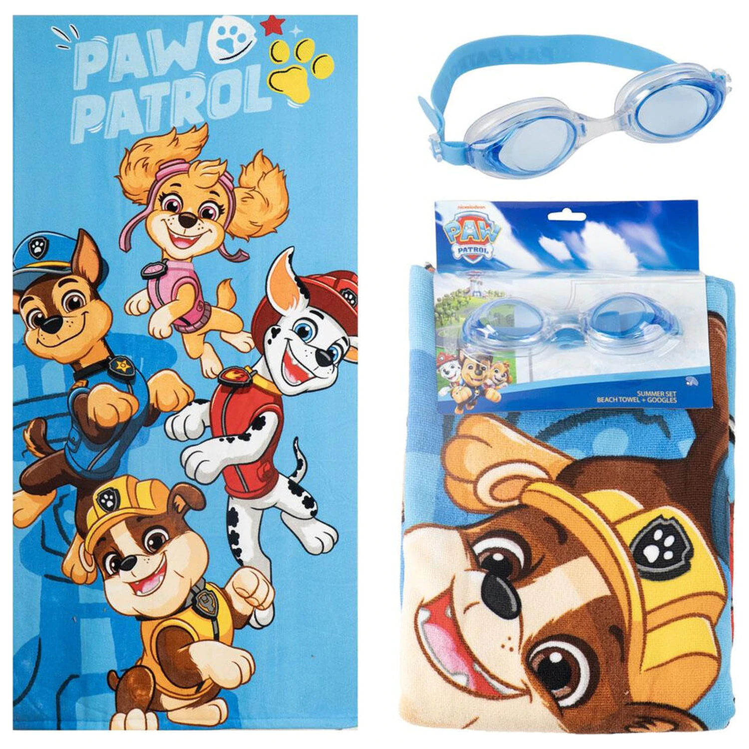 Paw Patrol ručník + plavecké brýle set fotografii produktu
