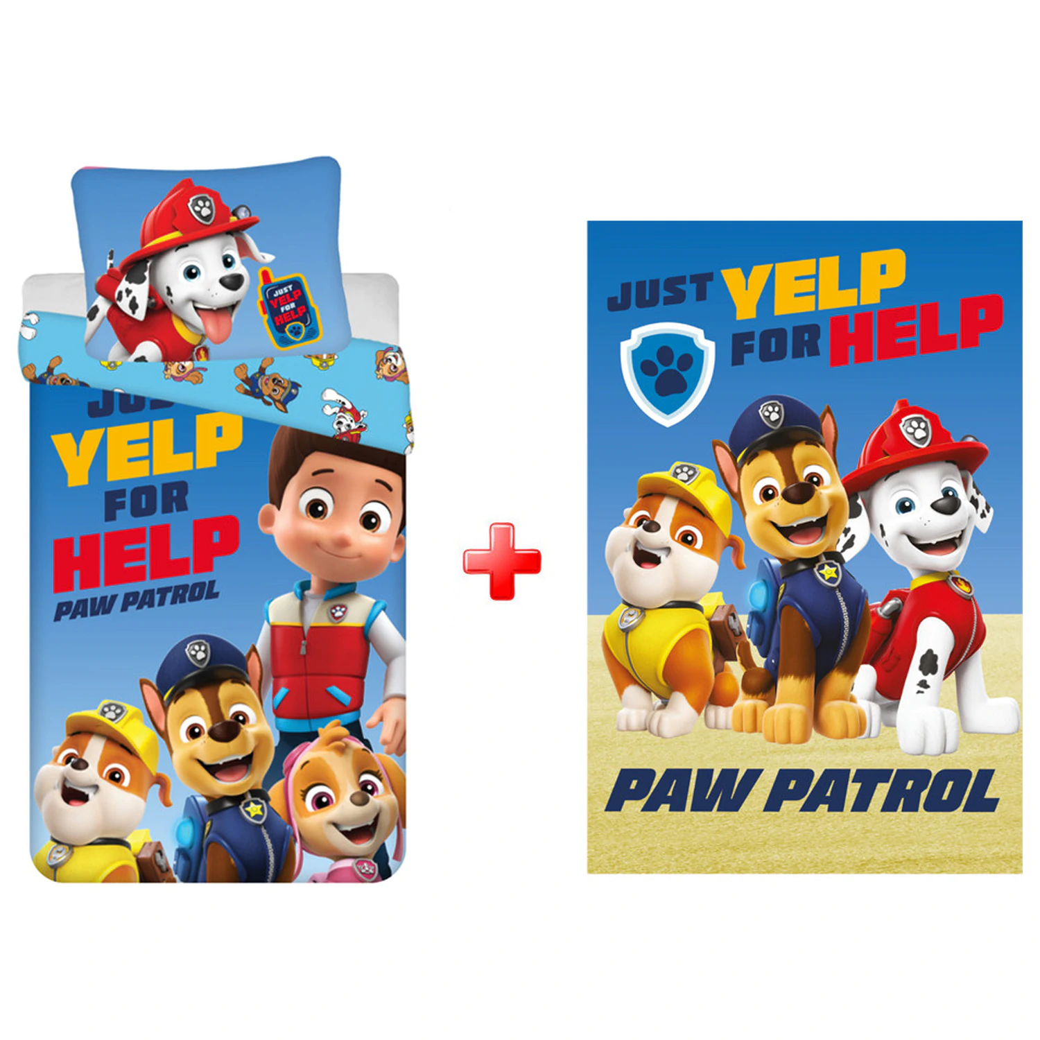 Paw Patrol Yelp povlečení na peřinu a fleecová deka sada fotografii produktu