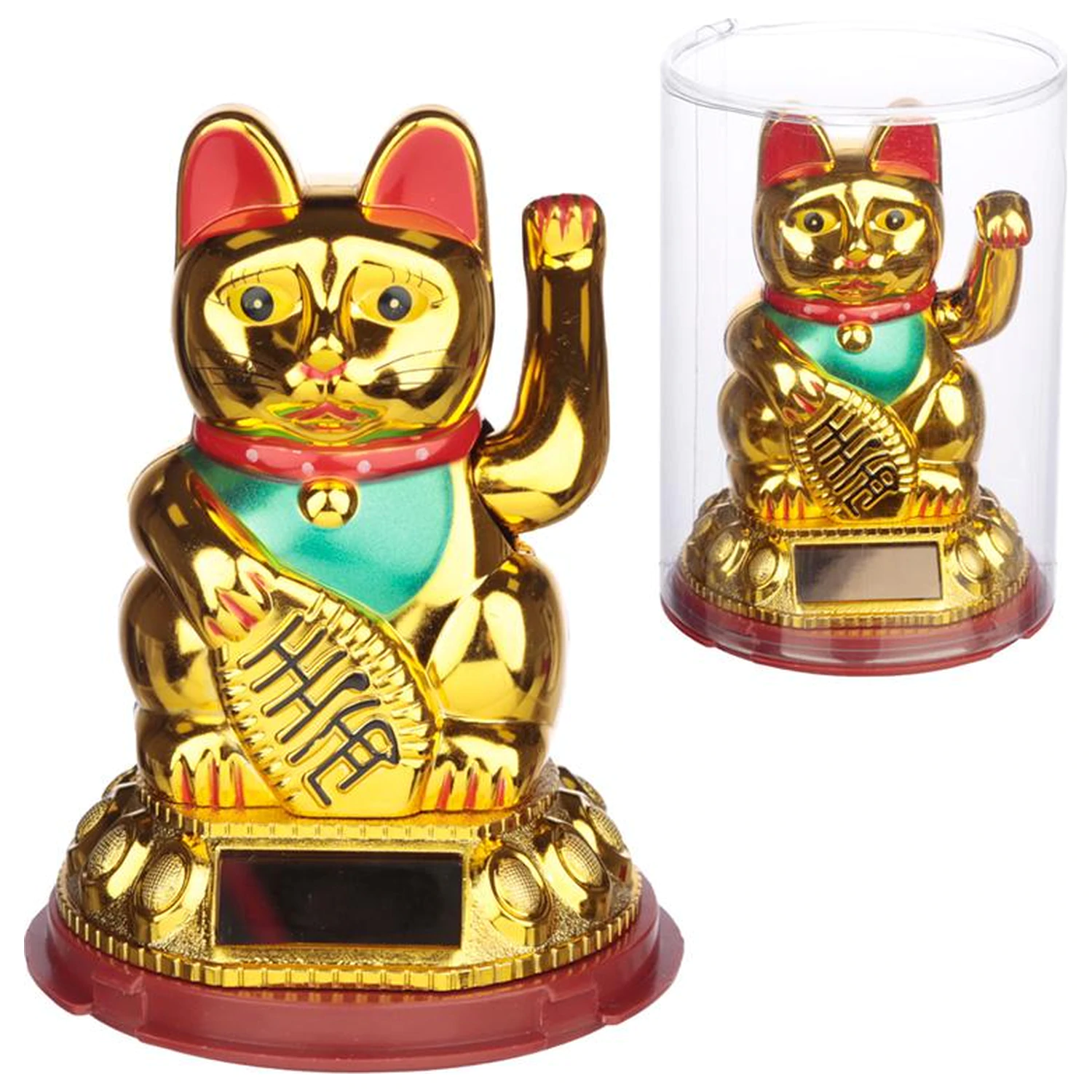 MANEKI-NEKO Solární maskot pro štěstí, 14 cm fotografii produktu