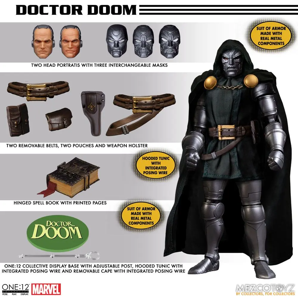 Marvel Akční figurka 1/12 Doctor Doom 17 cm fotografii produktu
