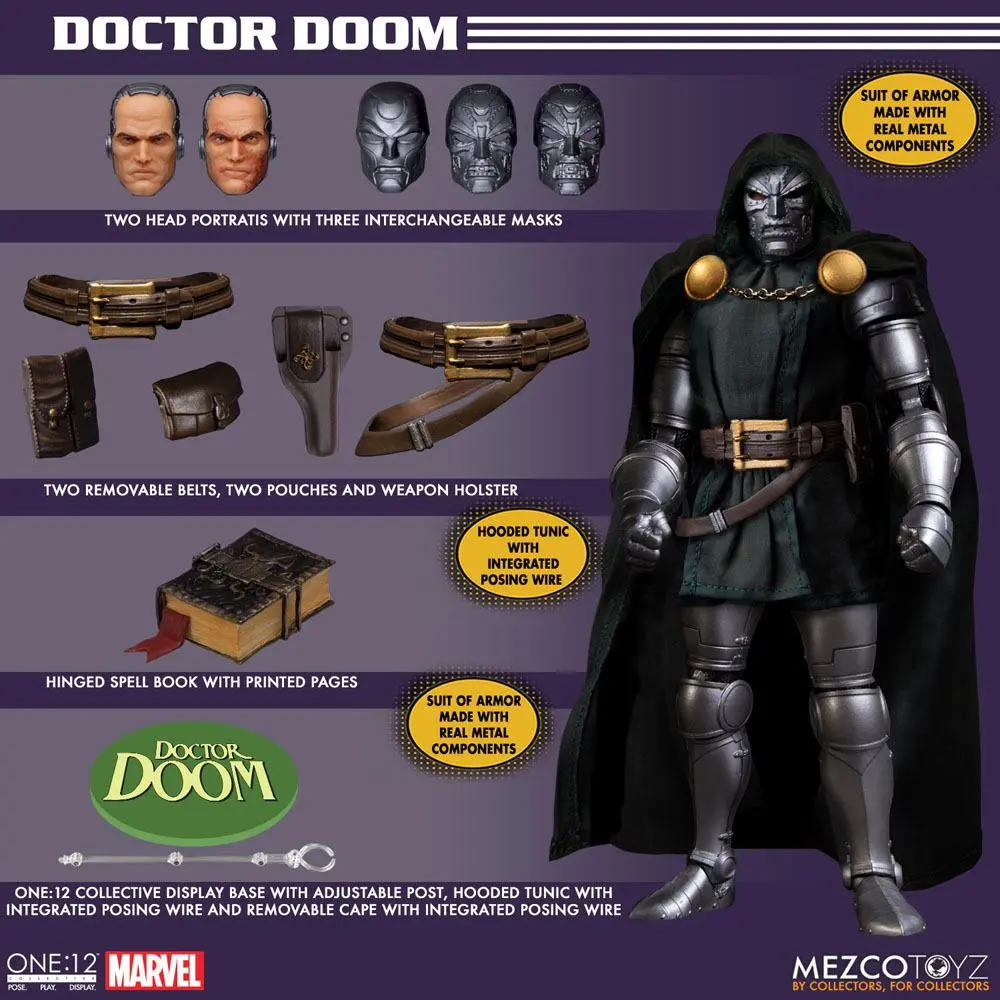 Marvel Akční figurka 1/12 Doctor Doom 17 cm fotografii produktu