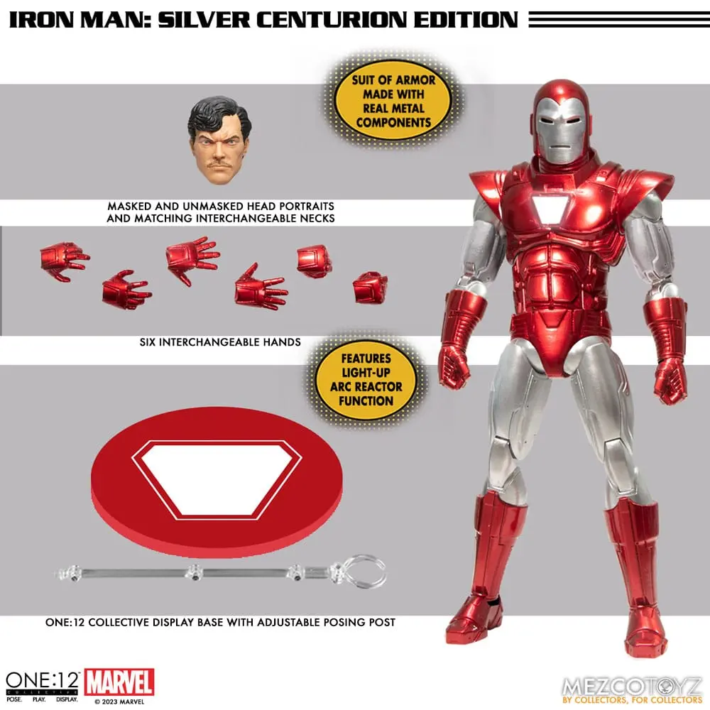 Akční figurka Marvel 1/12 Iron Man (Silver Centurion Edition) 16 cm fotografii produktu